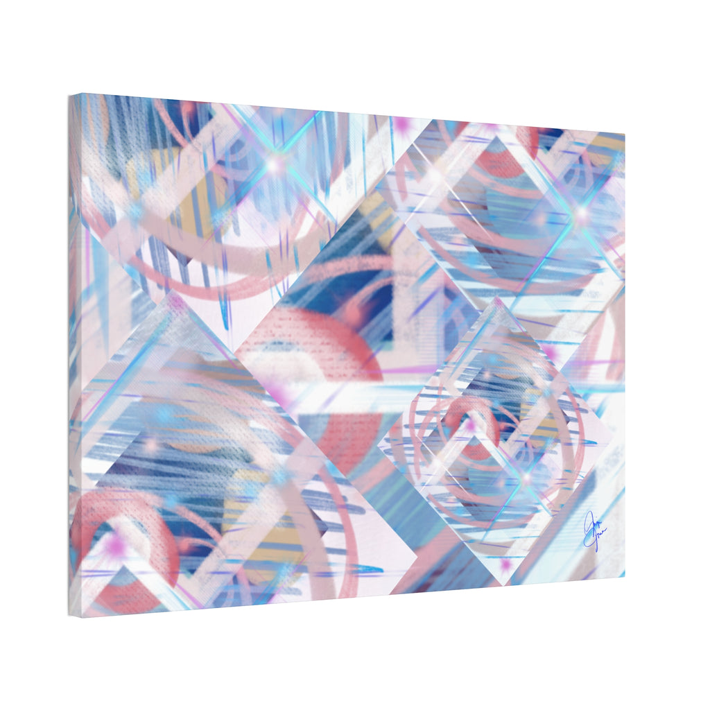 Abstract Pastel Flamingo Canvas Stretch 1.5" - Modern Tropical Wall Art