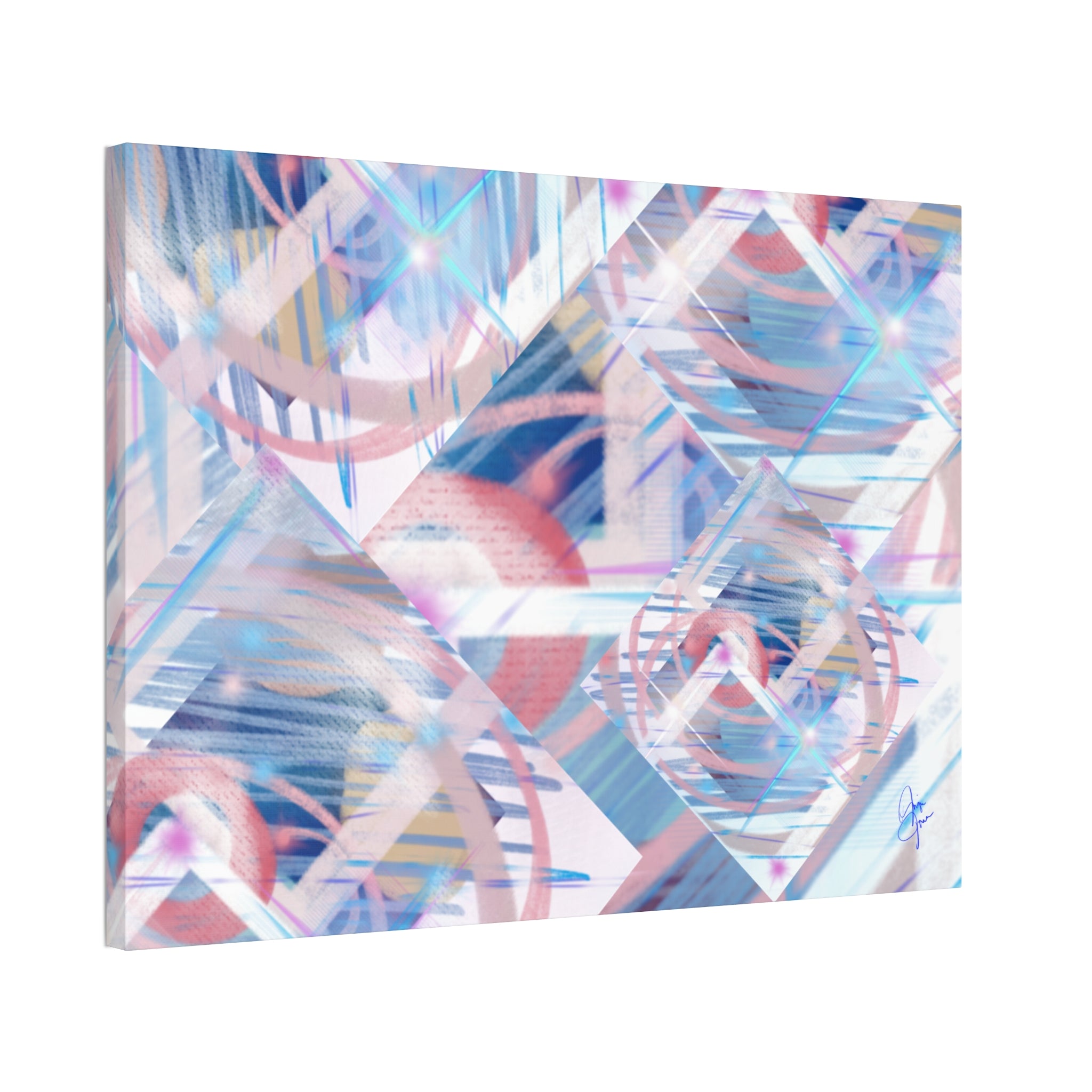 Abstract Pastel Flamingo Canvas Stretch 1.5" - Modern Tropical Wall Art