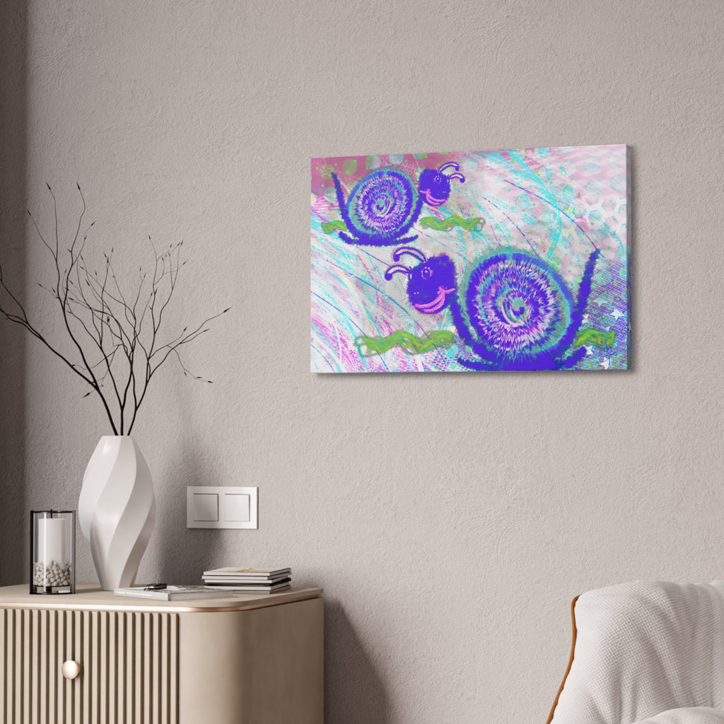 Cute Snail Nursery Wall Art Canvas – Stretched 1.5"