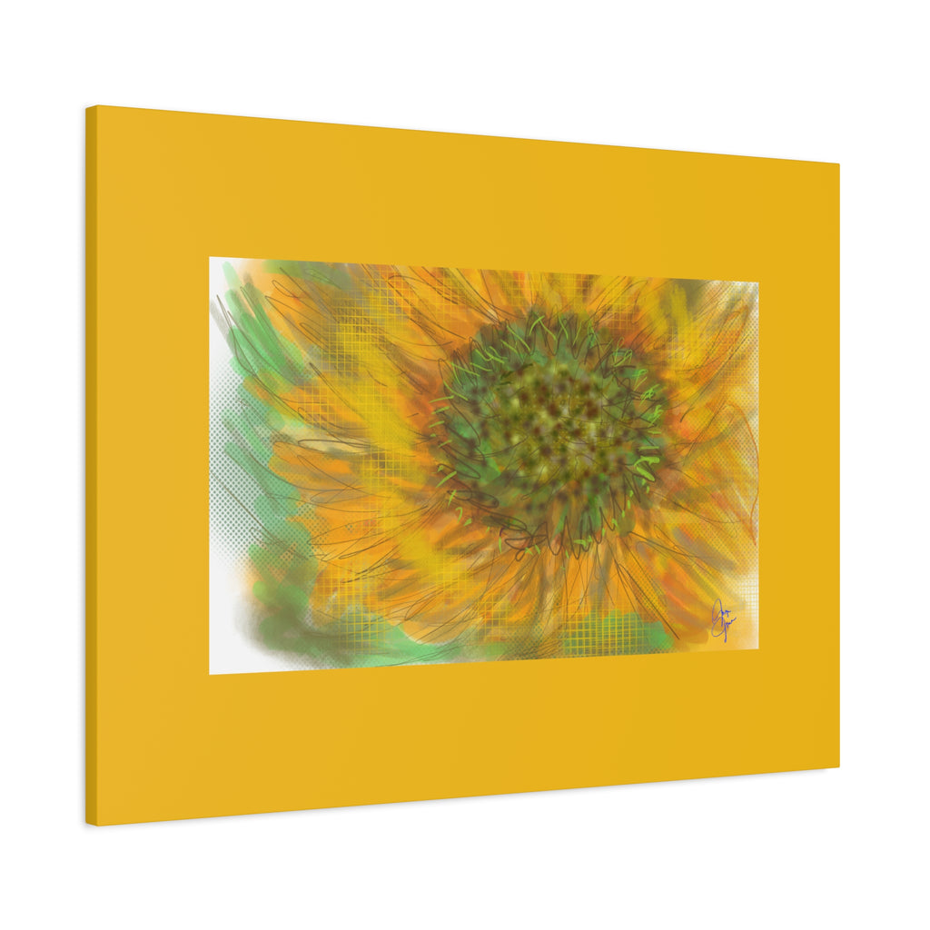Sunflower Burst Matte Canvas Wall Art — Orange Stretched Canvas Print