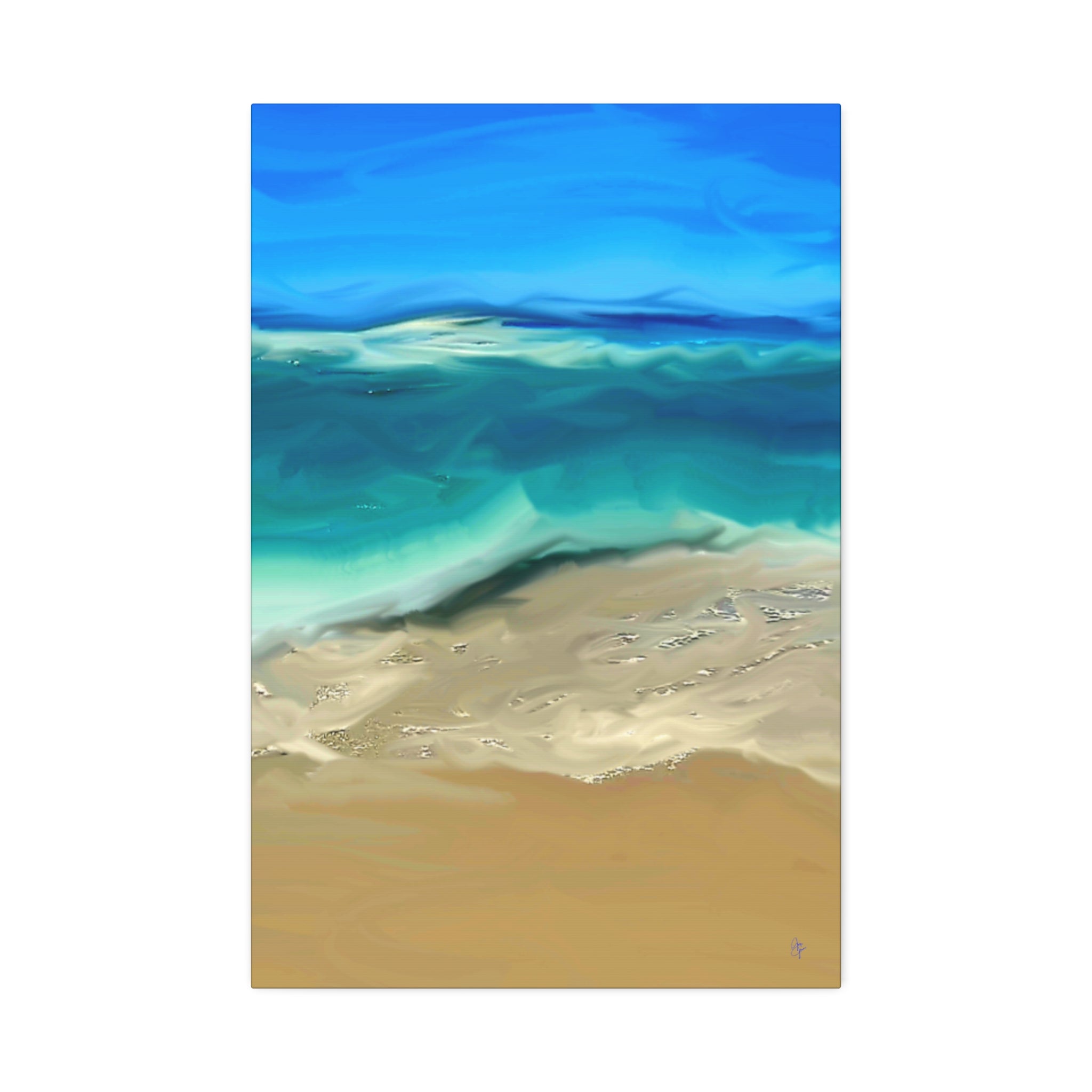 Ocean Waves Canvas Wall Art — Coastal Beach Seascape Canvas Print