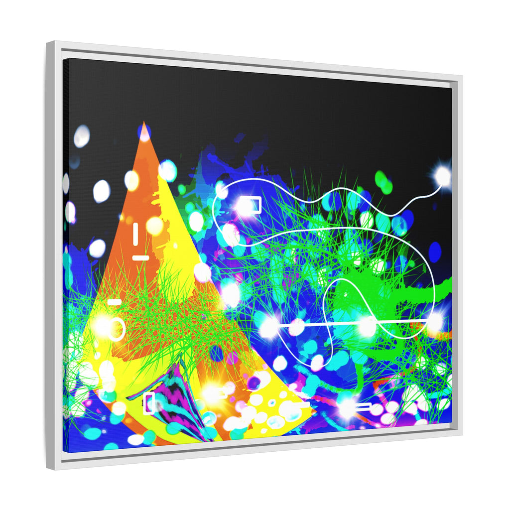 Abstract Neon Wave Matte Canvas Framed Art