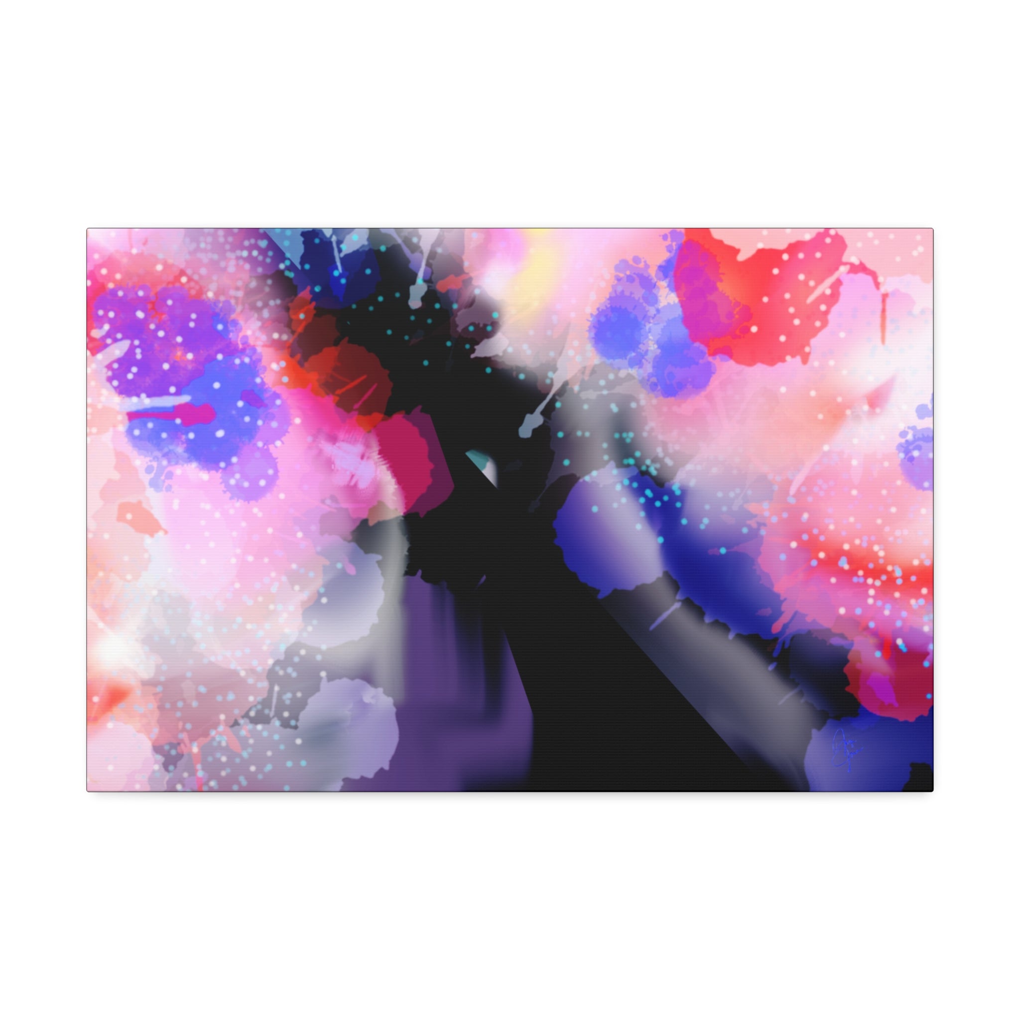 Abstract Pink Watercolor Canvas Wall Art - Stretched 1.5"