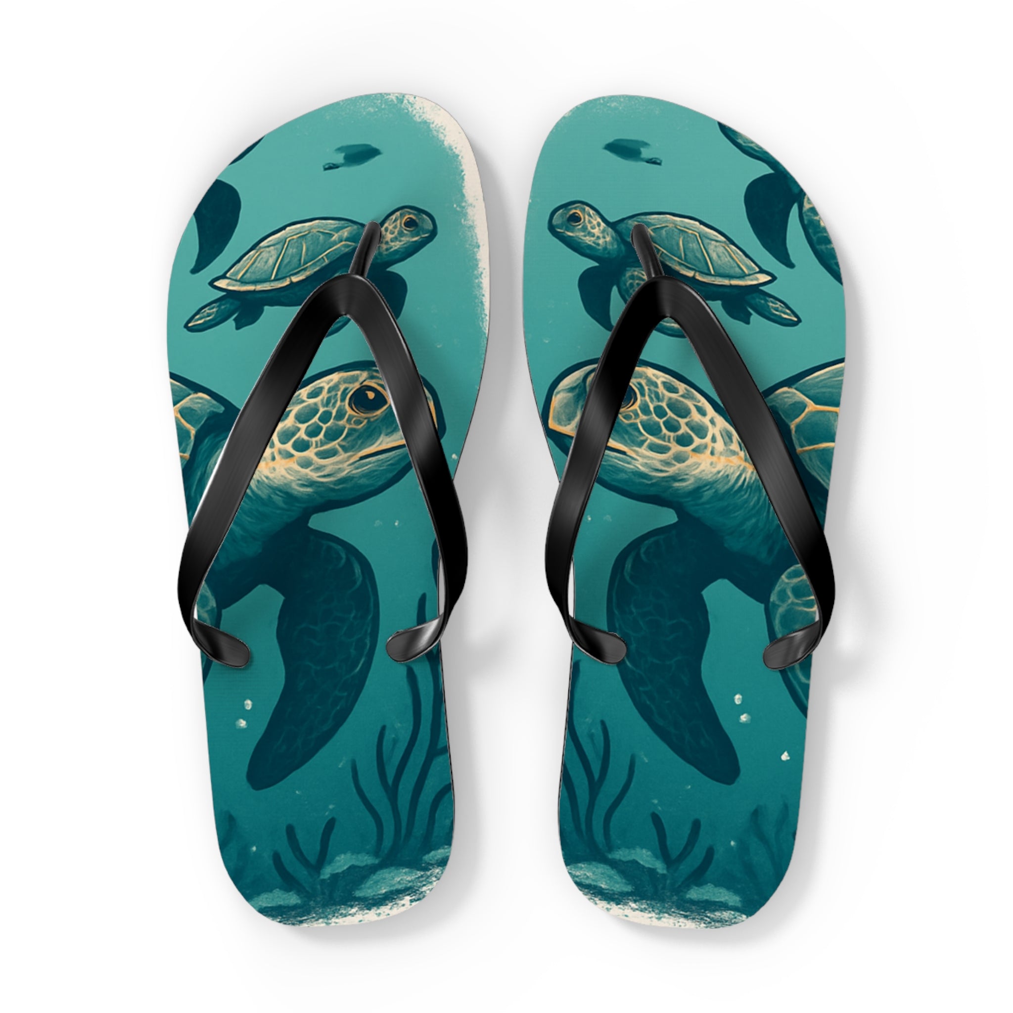 Turtle Print Flip Flops for Beach Lovers