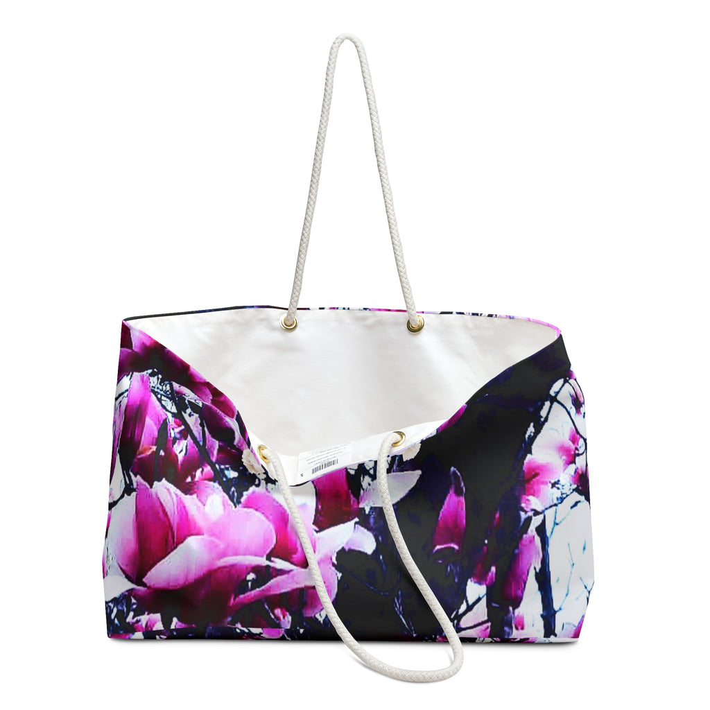Floral Tulip Tree Weekender Bag — Pink Blossom Travel Tote