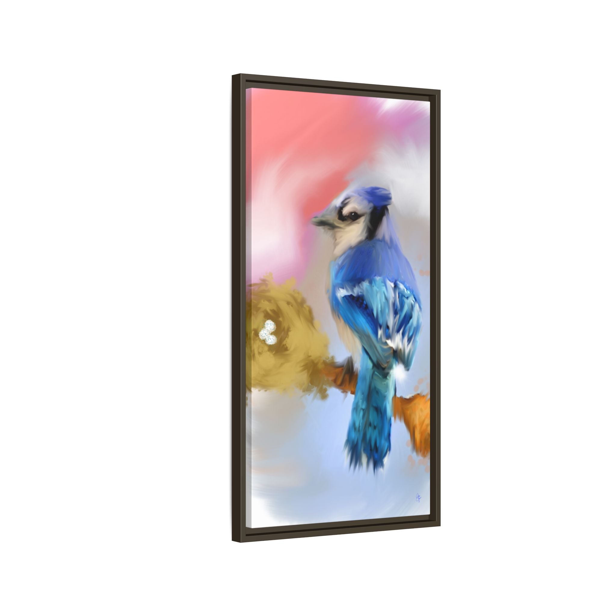 Blue Jay Art Print — Framed Matte Canvas Wall Art