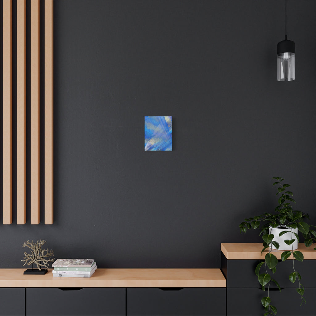 Abstract Blue Bokeh Matte Canvas Wall Art