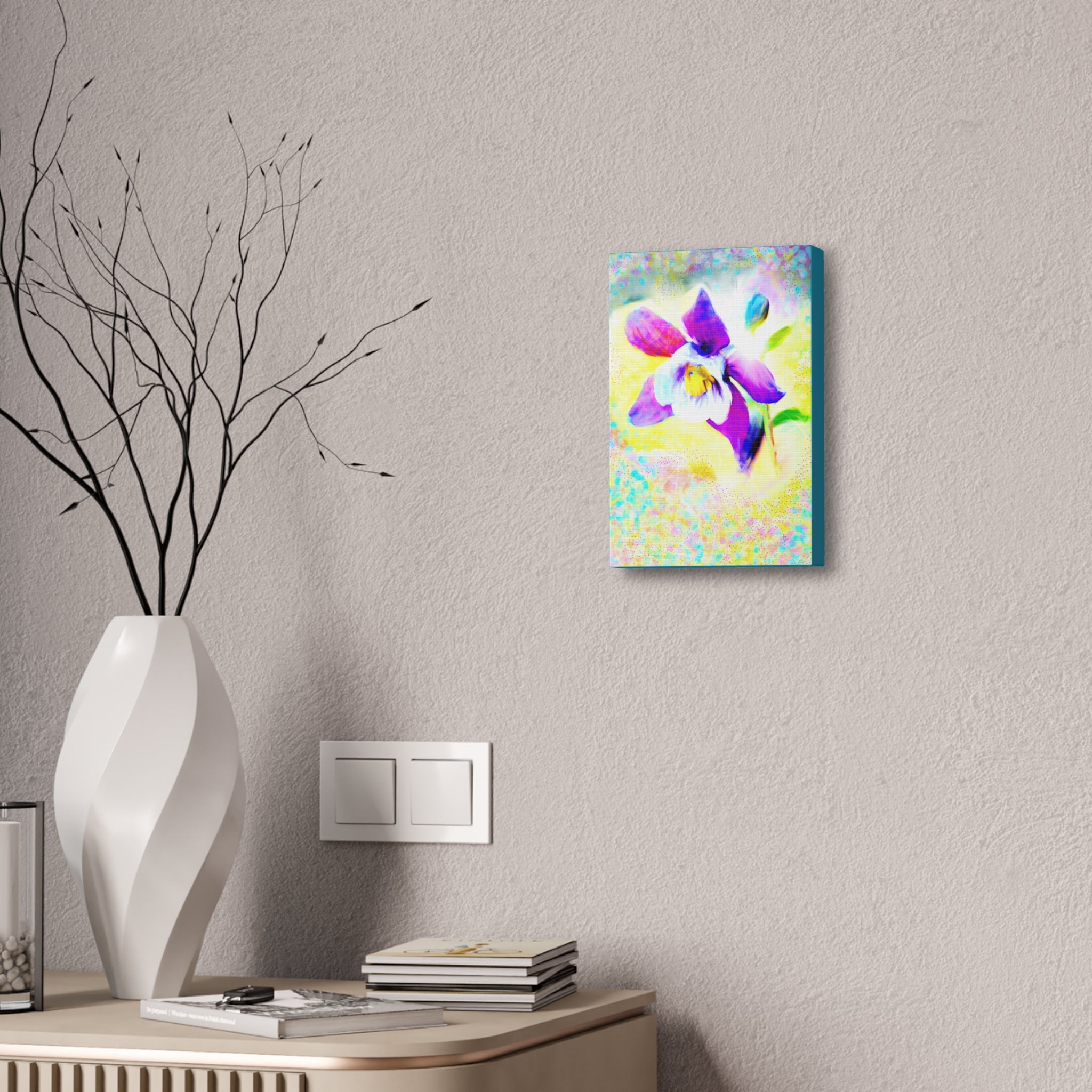 Purple Orchid Canvas Wall Art - Vibrant Floral Stretched Canvas