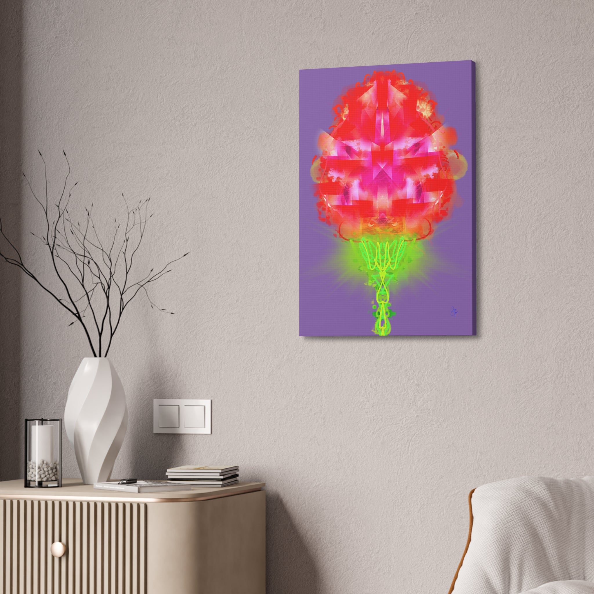 Single Rose Canvas Stretched 1.5" — Rose Wall Art