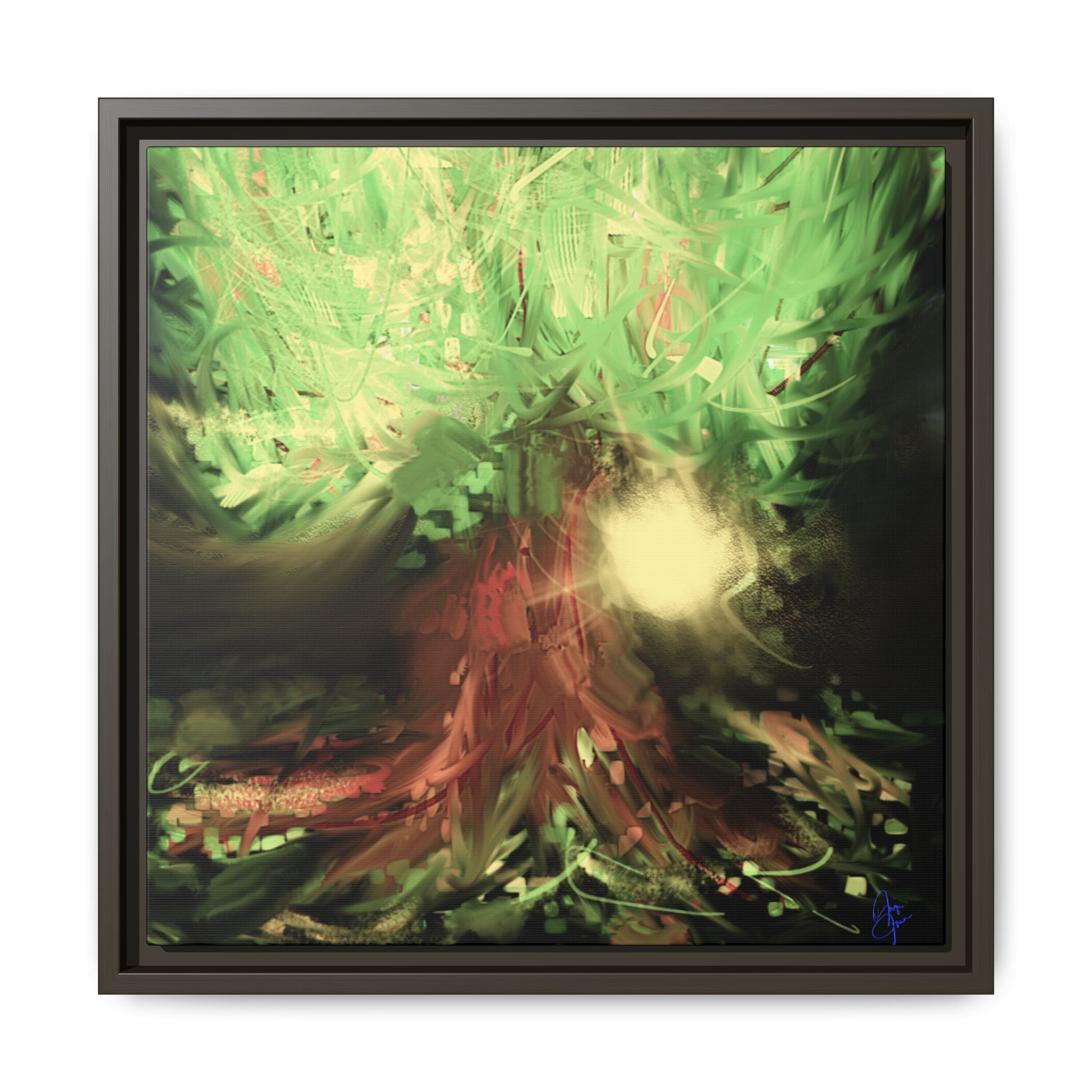 Sunset Tree Matte Canvas Framed Wall Art