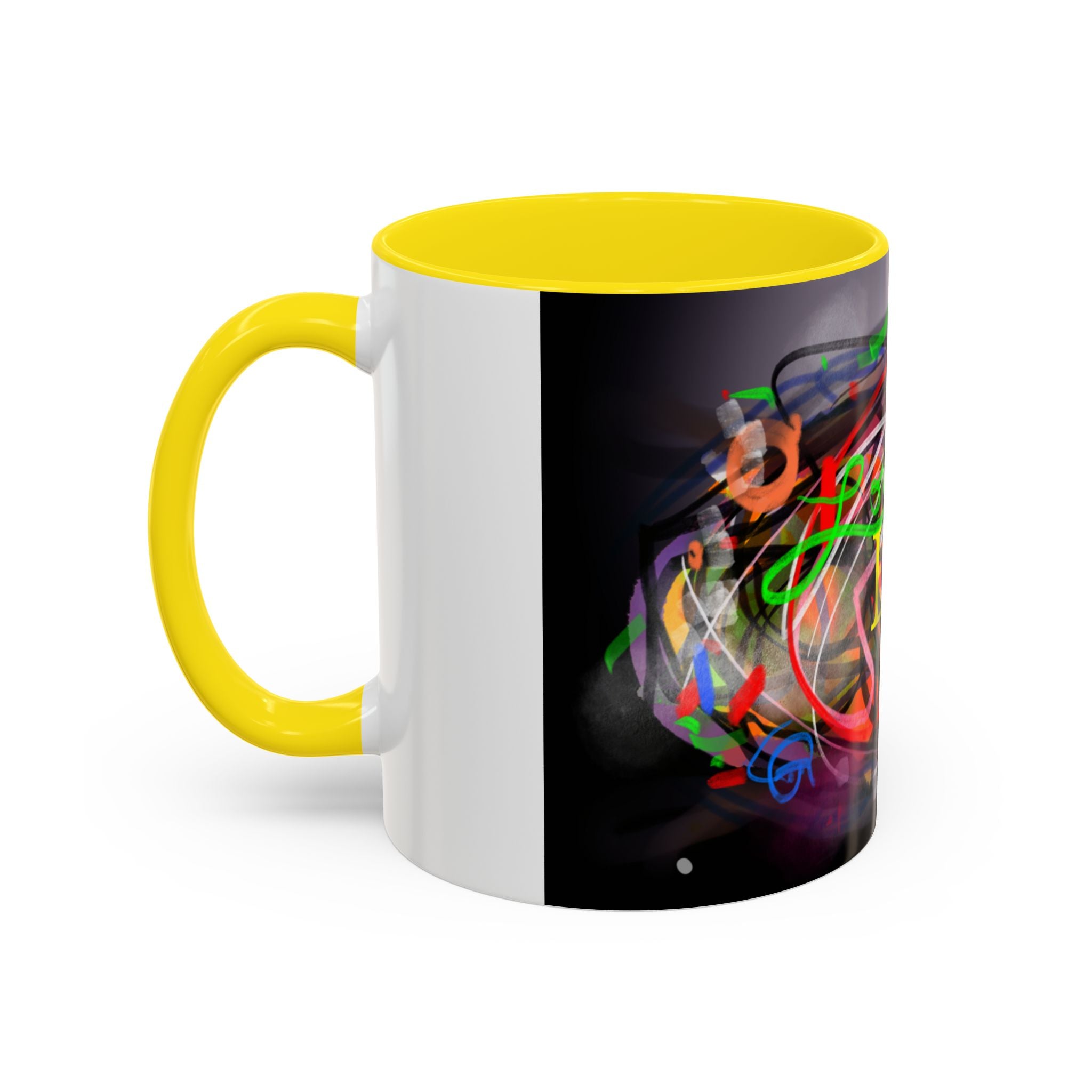 Abstract 'Live Your Life' Accent Coffee Mug — Colorful Artistic Ceramic Mug (11/15oz)