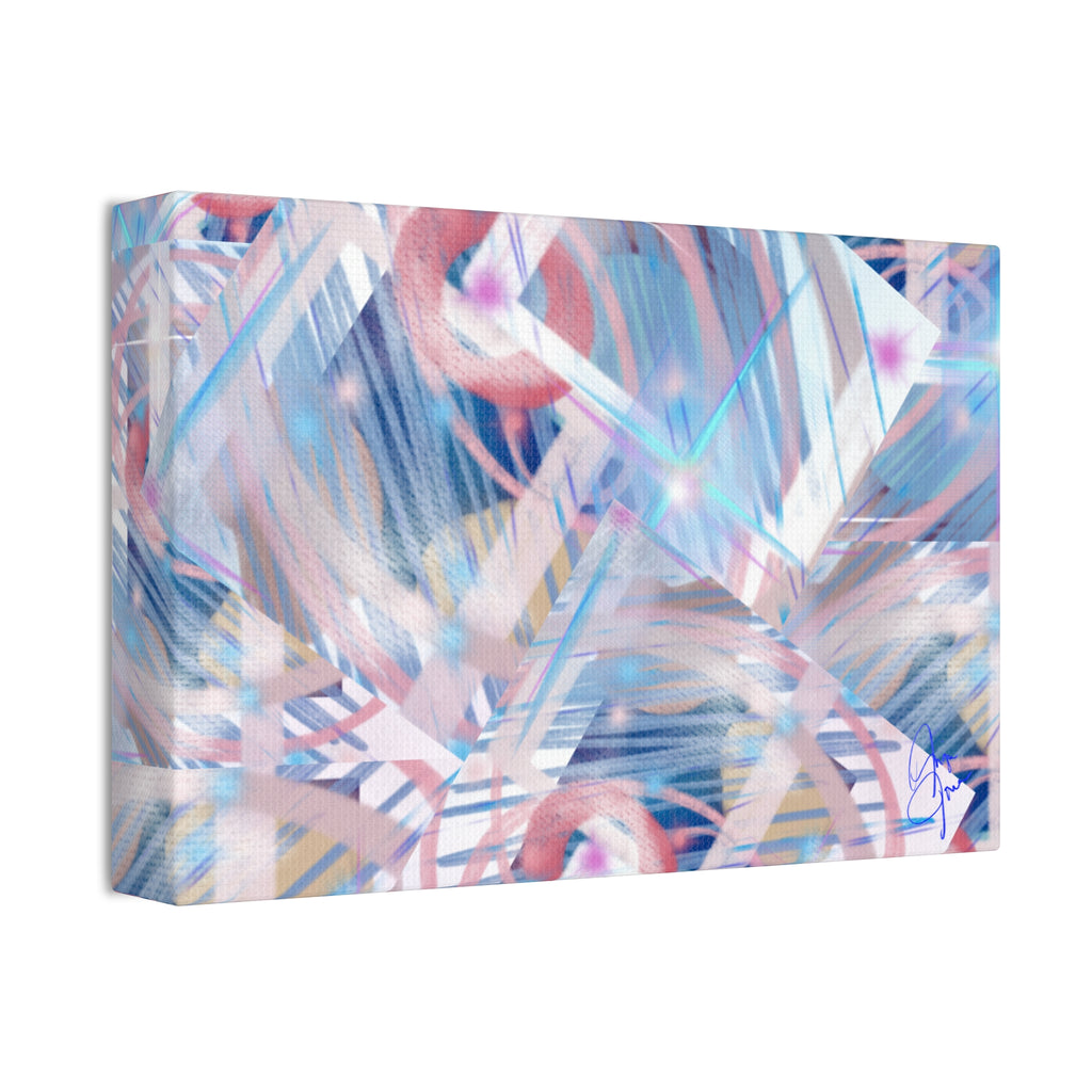 Abstract Pastel Flamingo Canvas Stretch 1.5" - Modern Tropical Wall Art