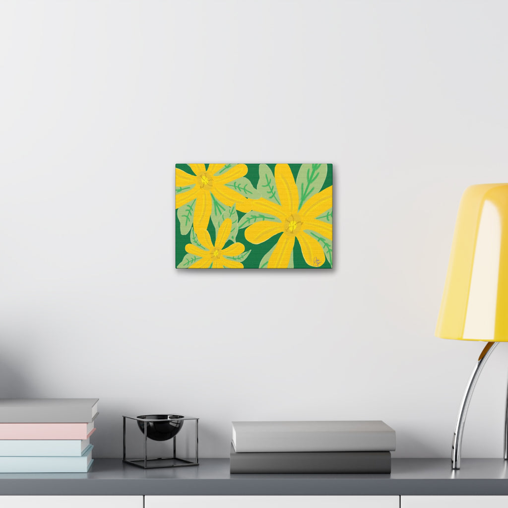 Yellow Daisy Canvas Wall Art — Bright Floral Stretched Canvas (1.5" Depth)