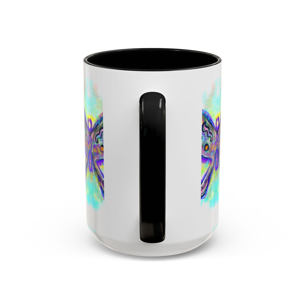 Butterfly Accent Coffee Mug — Colorful Watercolor Butterfly Design (11/15oz)