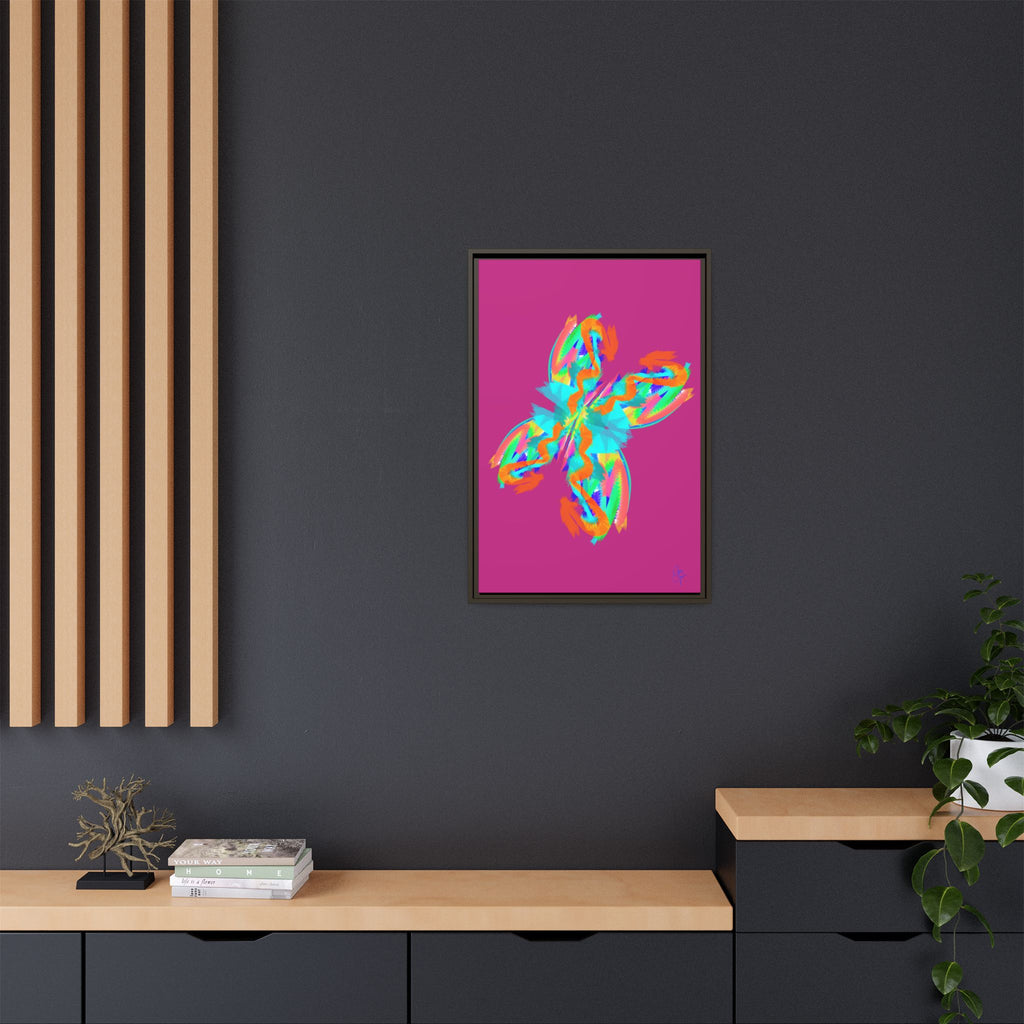 Framed Matte Canvas — Neon Abstract Butterfly Wall Art