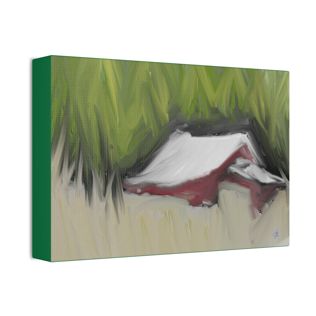 Canvas Wall Art - Red Barn in Green Field Stretched Canvas (1.5")