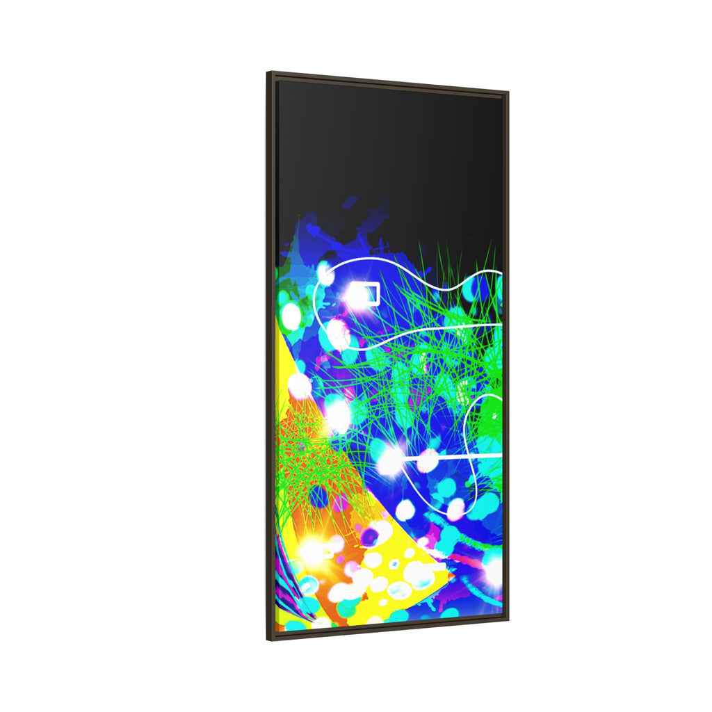 Abstract Neon Wave Matte Canvas Framed Art
