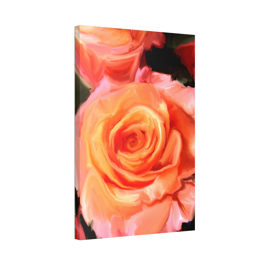 Orange Rose Canvas Print — Stretched 1.5" Wall Art