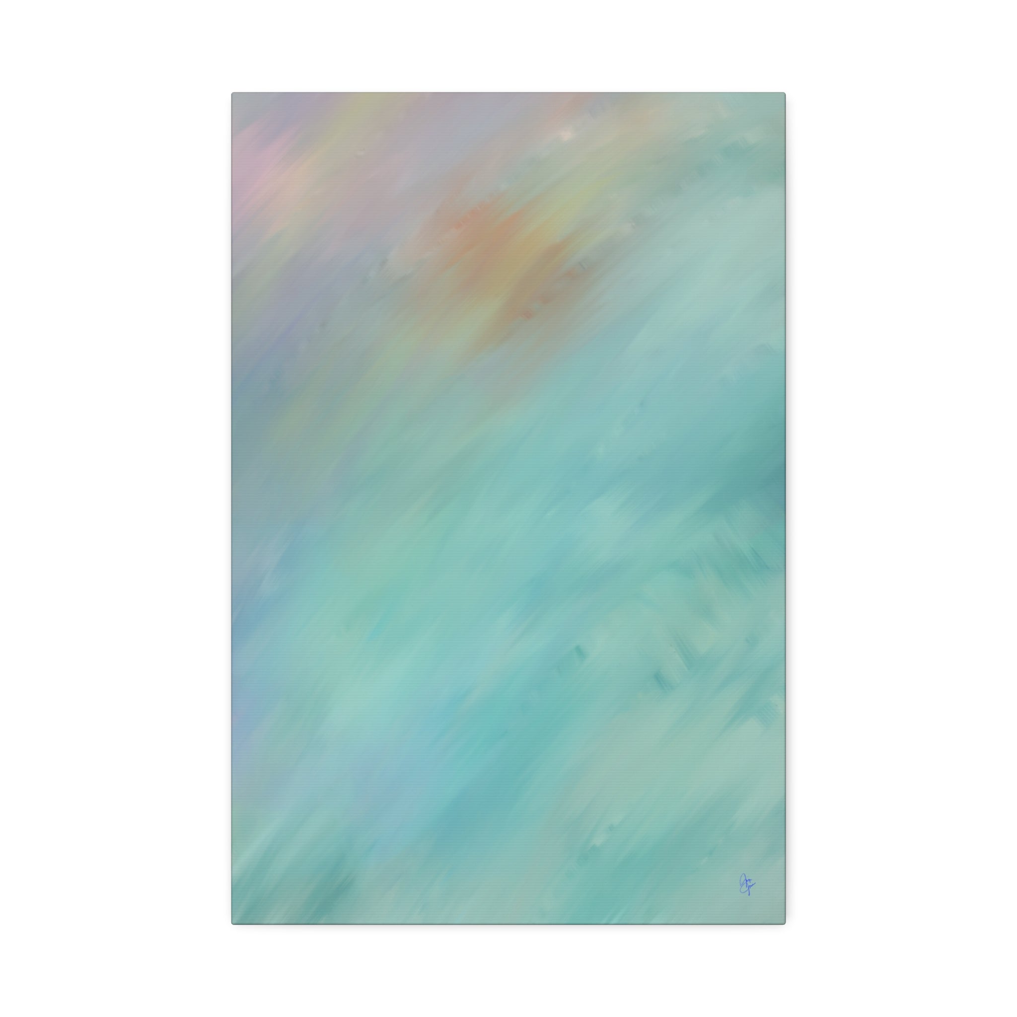 Abstract Teal Watercolor Canvas Print — Stretched 1.5" Edge
