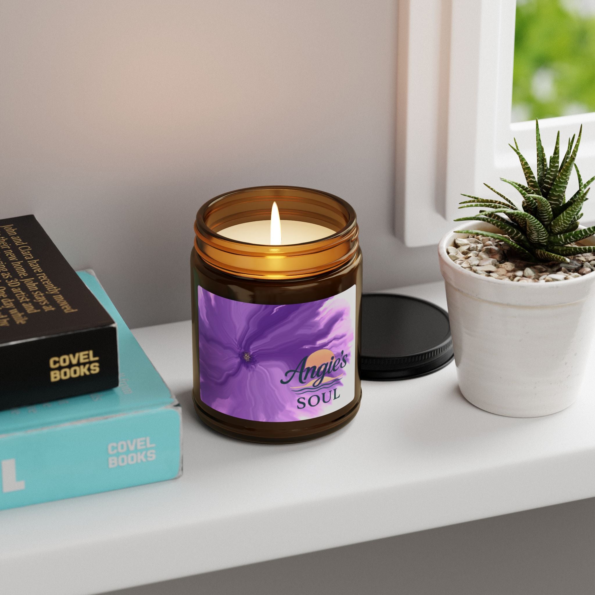 Soy Candle — 'Angie’s Soul' Floral Amber Jar (Scented, Multi-Size)