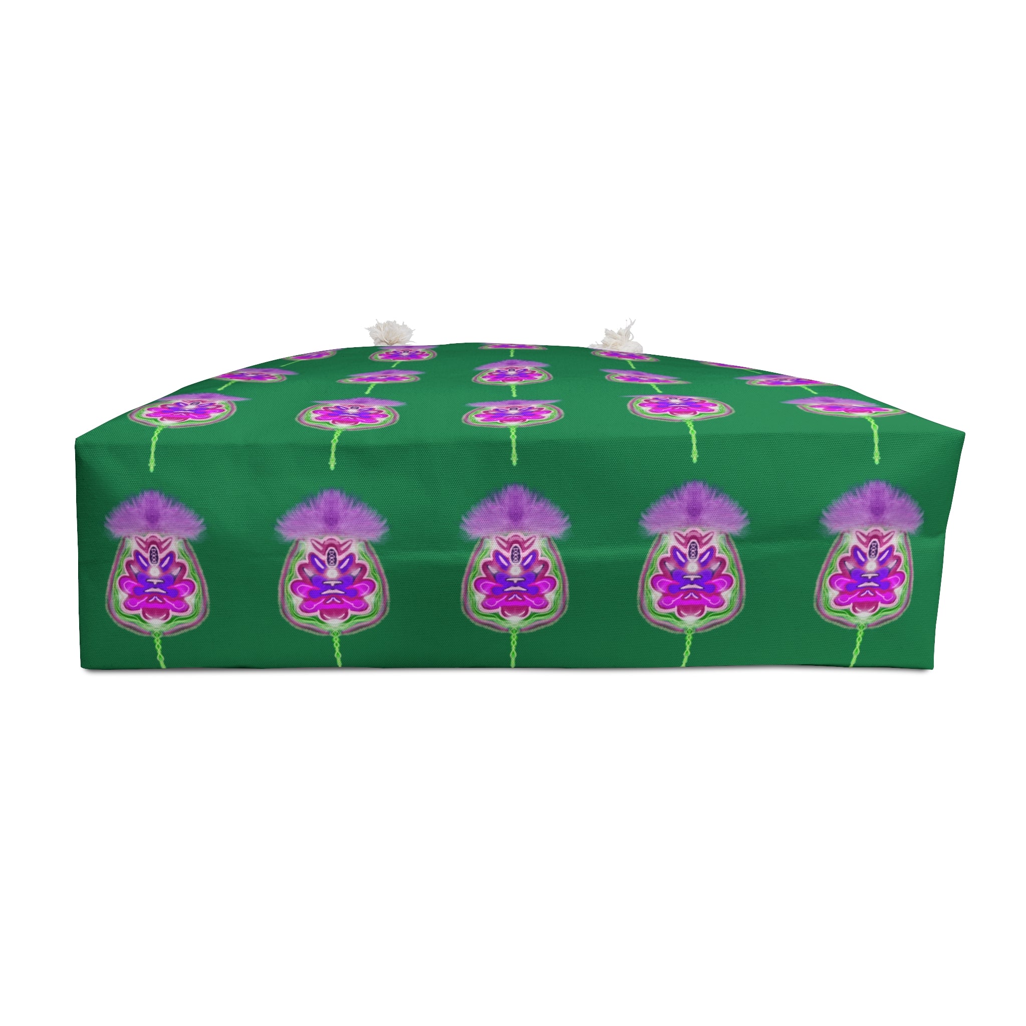 Floral Pattern Weekender Bag – Green & Purple Botanical Travel Tote