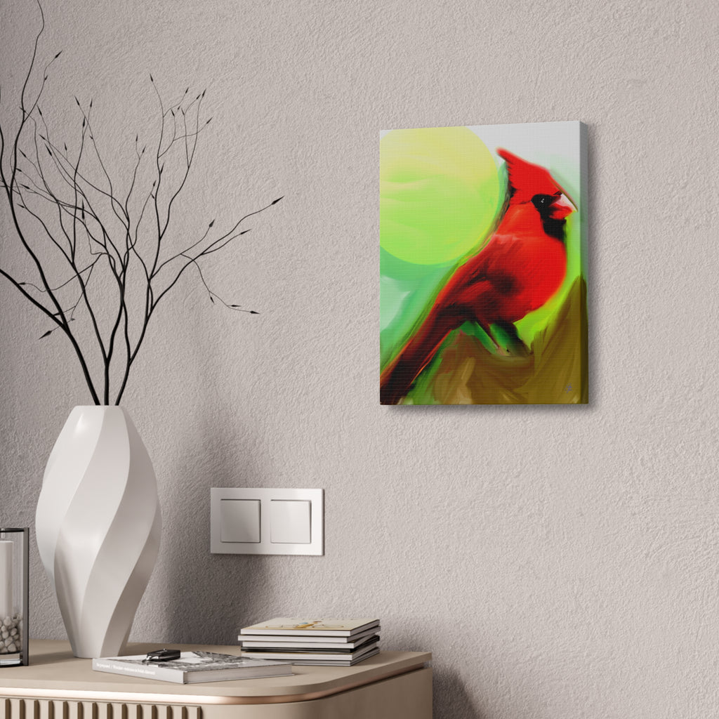 Cardinal Canvas Print — Vibrant Red Bird Wall Art (Stretched 1.5")
