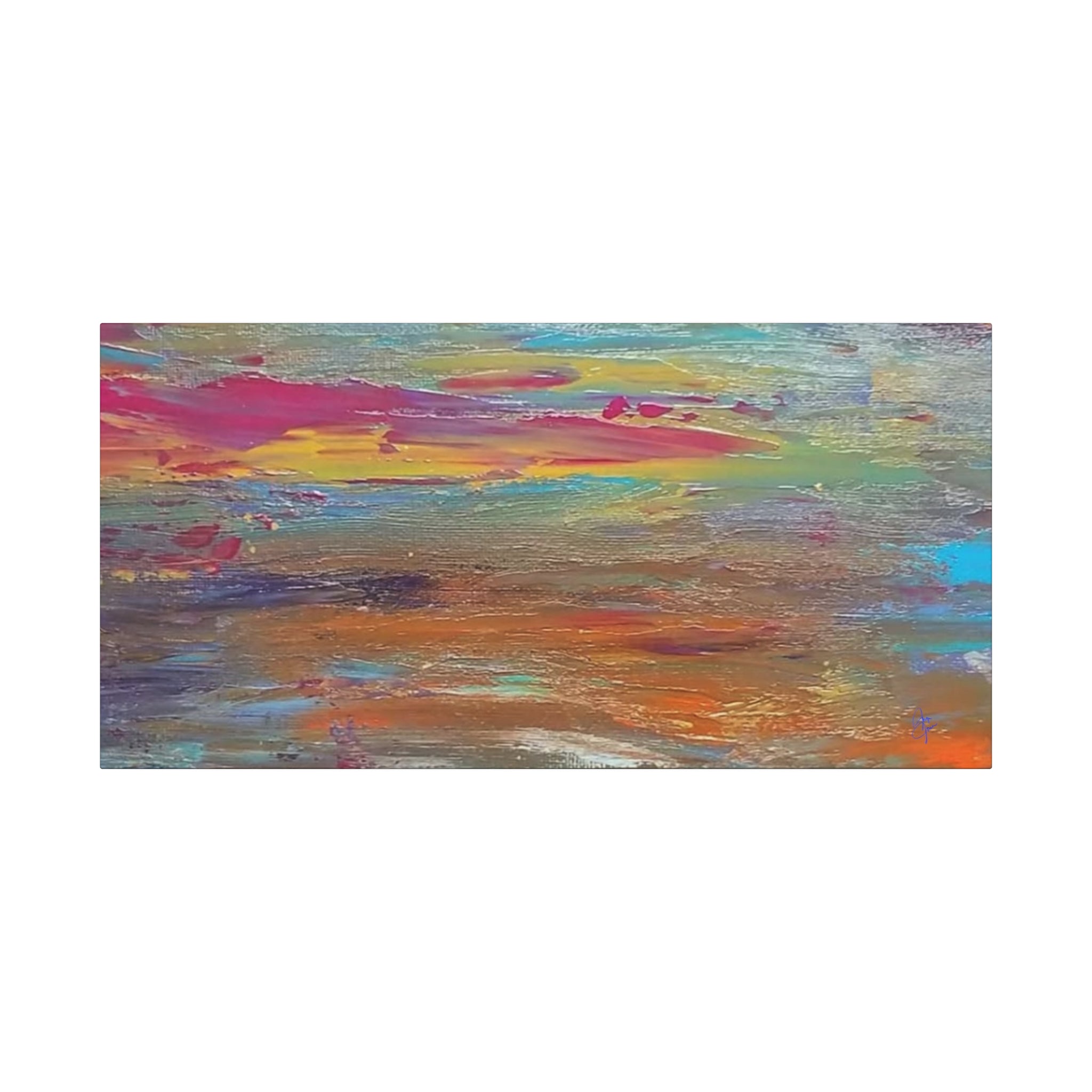 Abstract Colorful Sunset Matte Canvas Wall Art — Stretched 1.25"