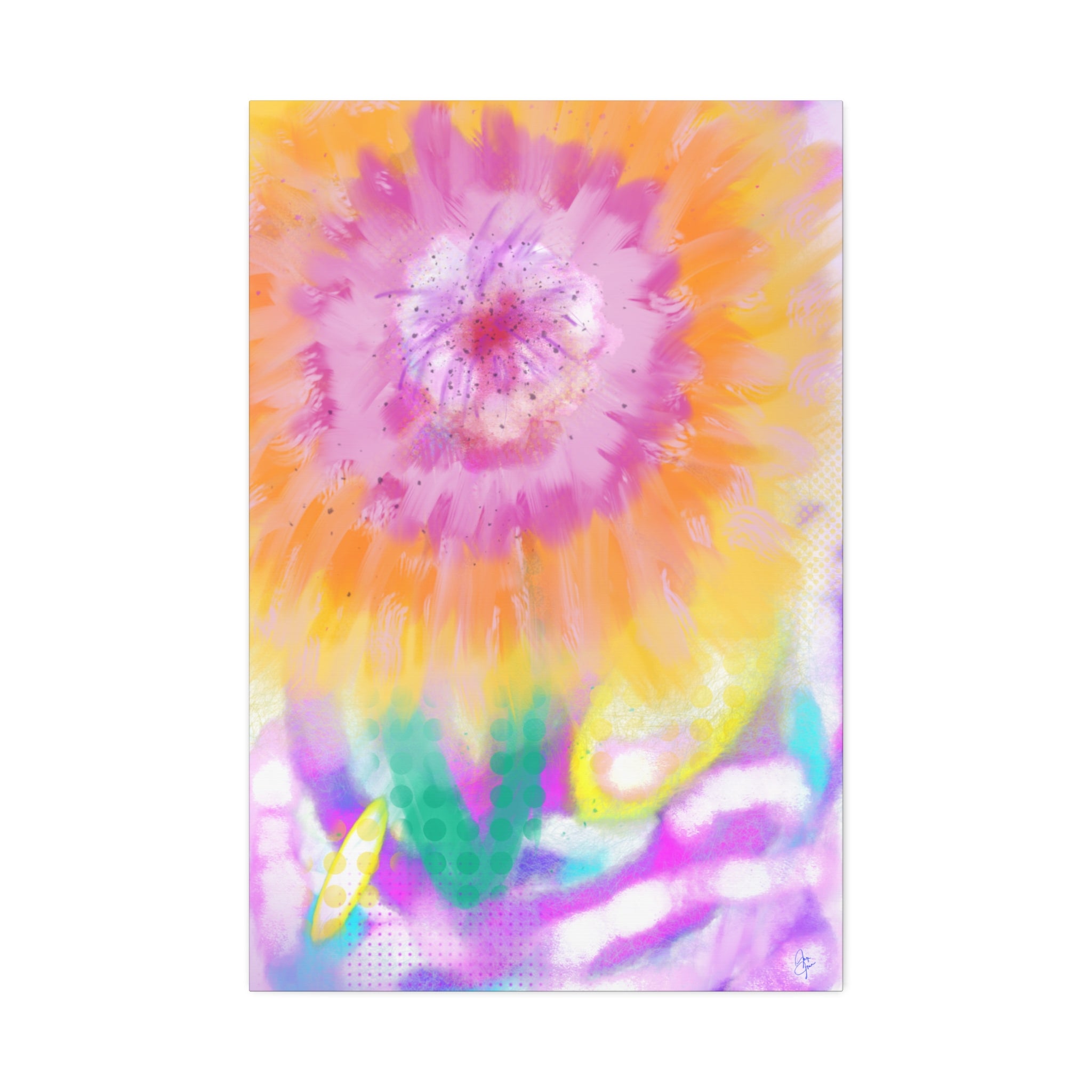 Vibrant Sunburst Floral Canvas