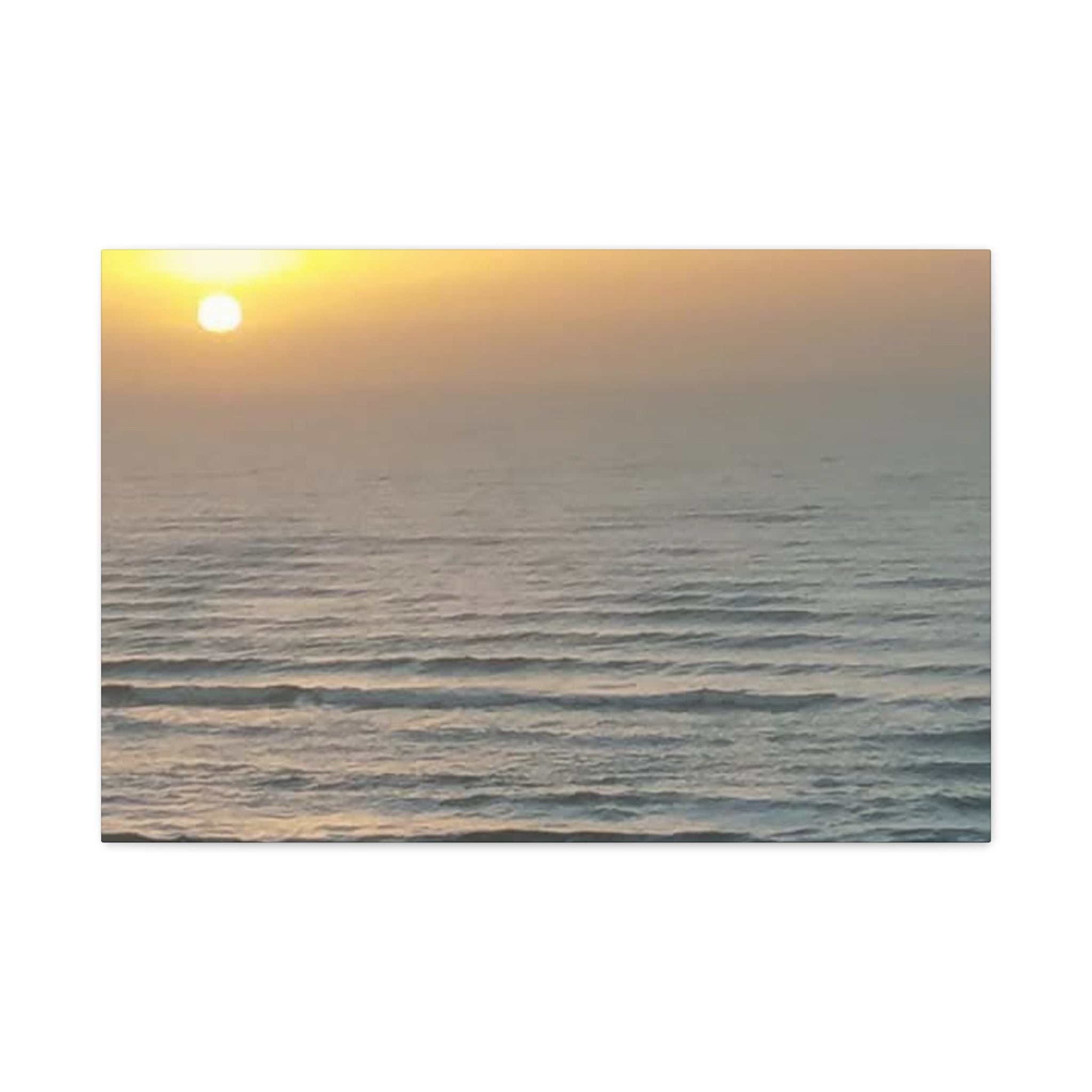 Sunrise Ocean Waves Matte Canvas Print — Stretched 1.25" Wall Art
