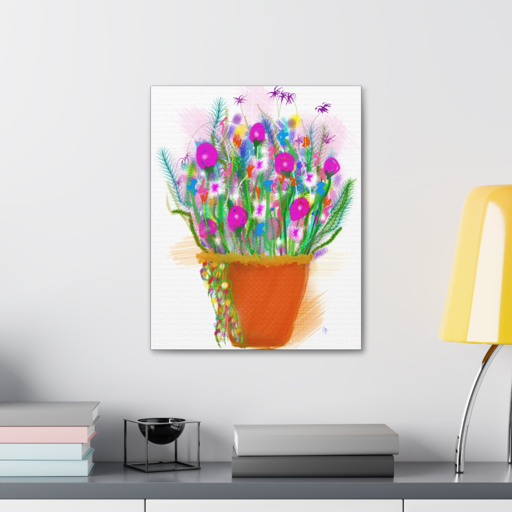 Flowers Brighten Your Day.  Stretched Canvas Wall Art — 1.5" Depth