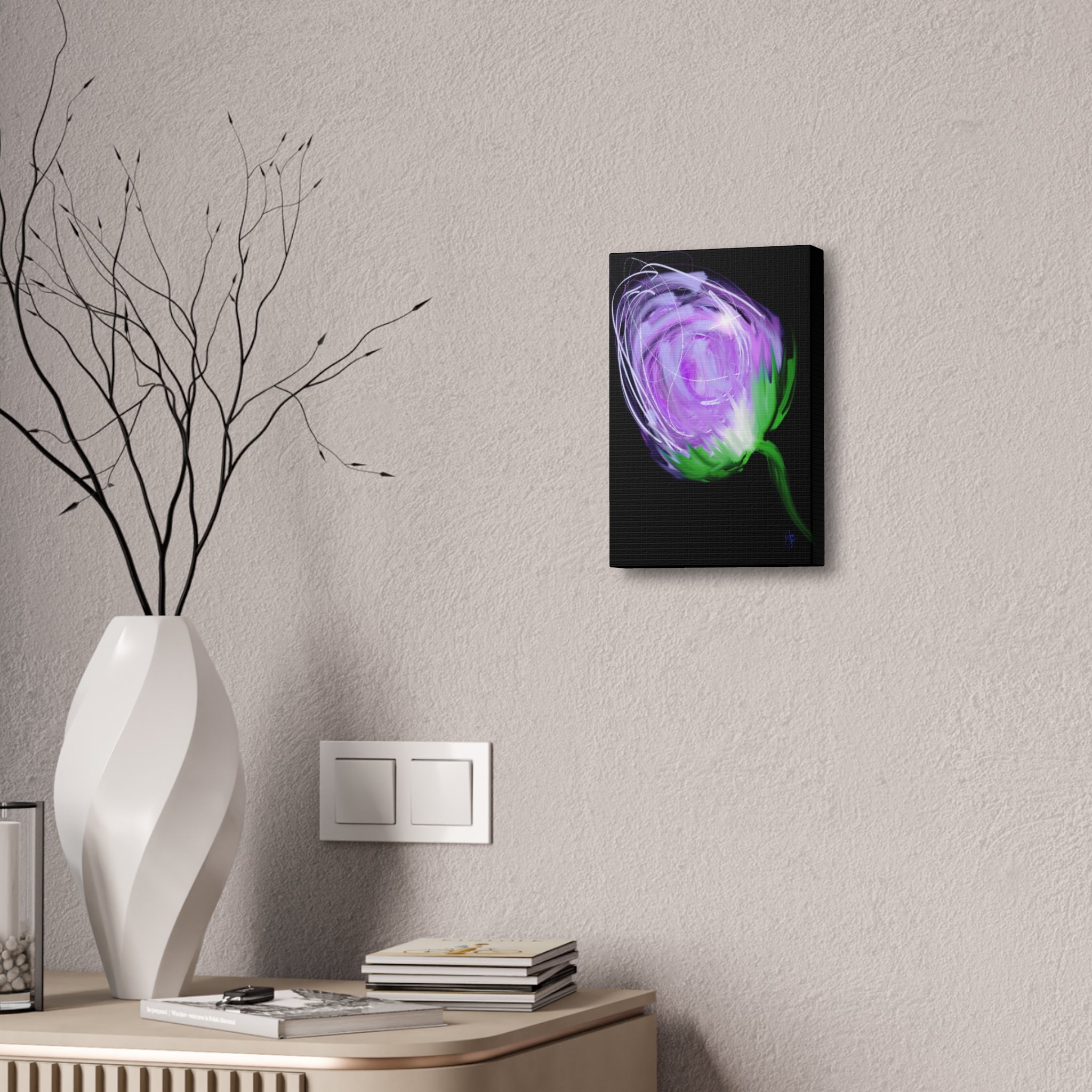 Abstract Purple Bloom Canvas Print — Stretched 1.5" Wall Art