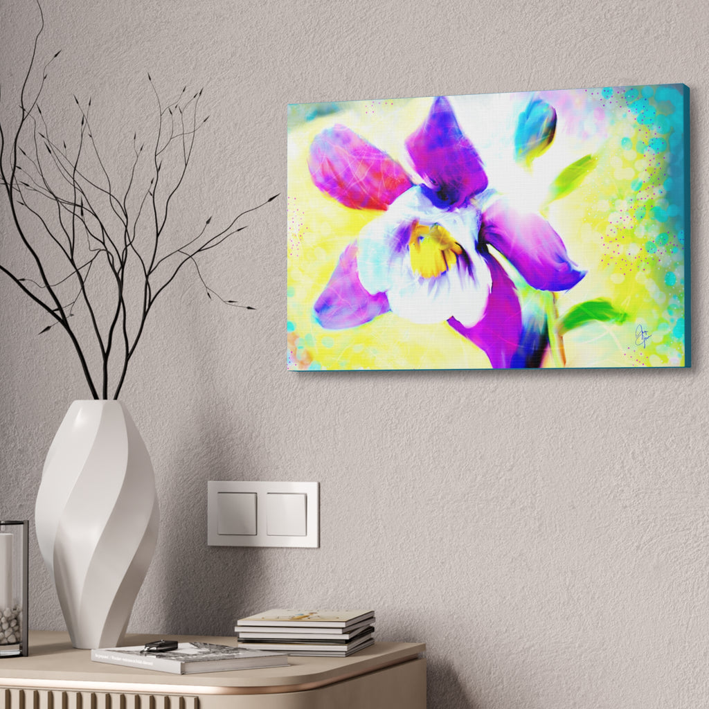 Purple Orchid Canvas Wall Art - Vibrant Floral Stretched Canvas