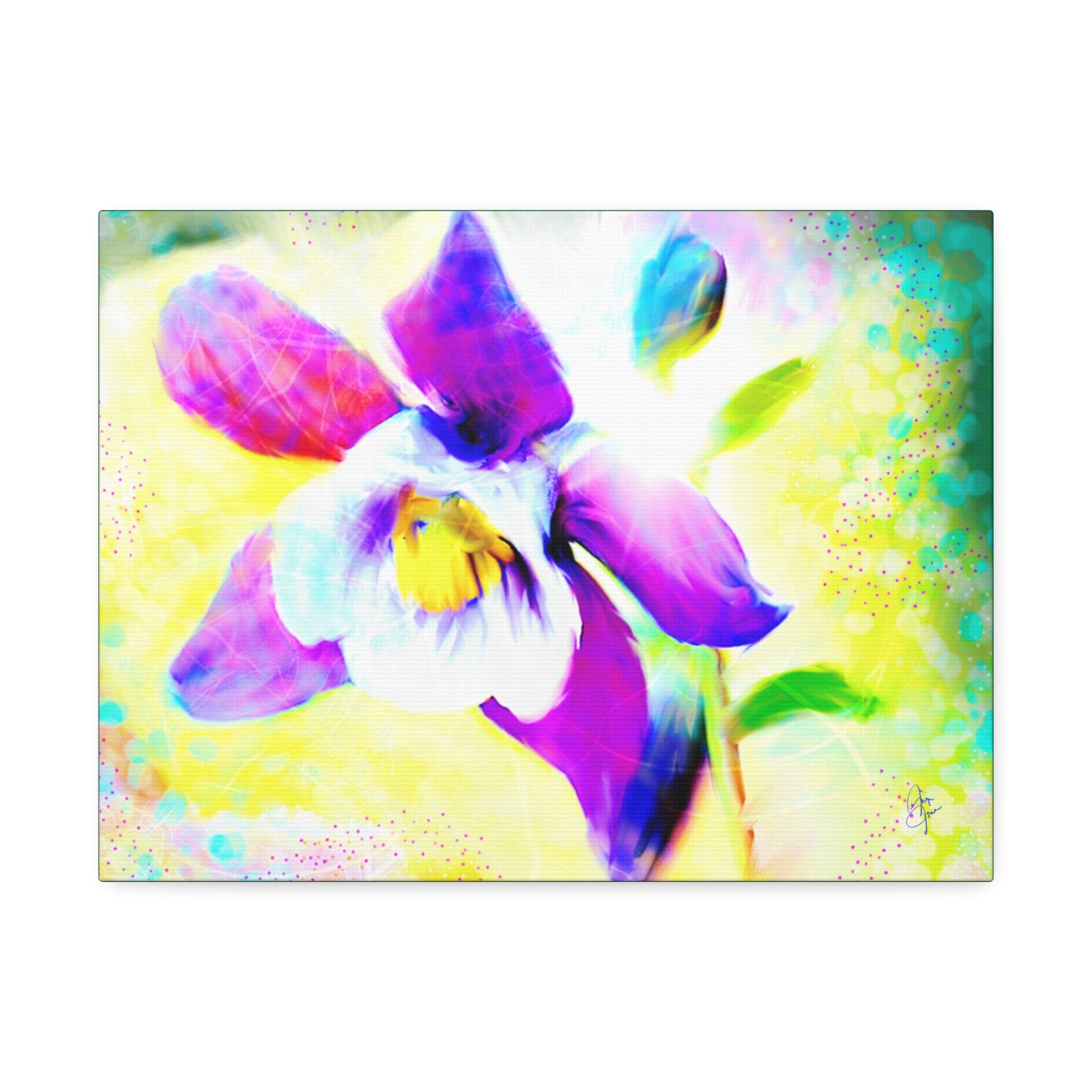 Purple Orchid Canvas Wall Art - Vibrant Floral Stretched Canvas