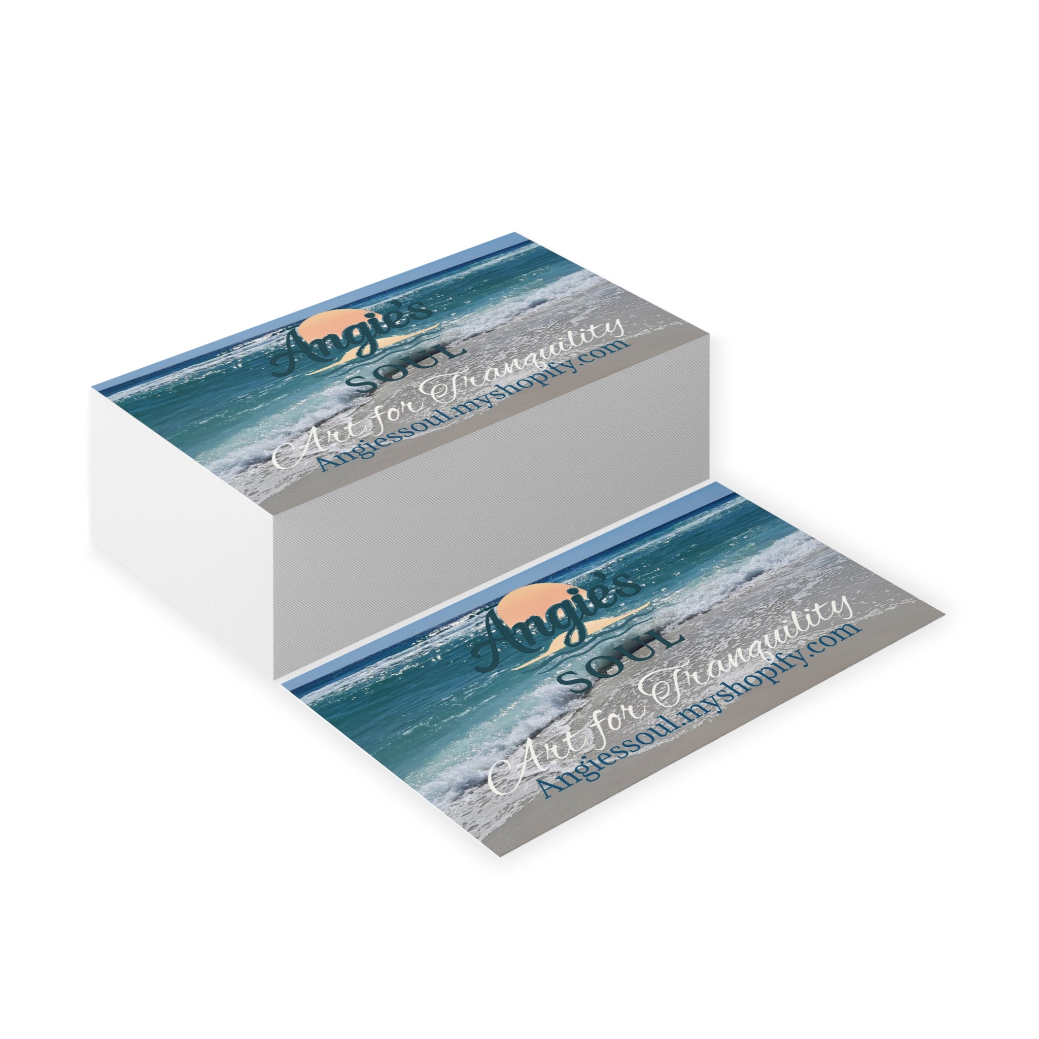Tranquil Beach Business Cards — 'Art for Tranquility' Professional Cards