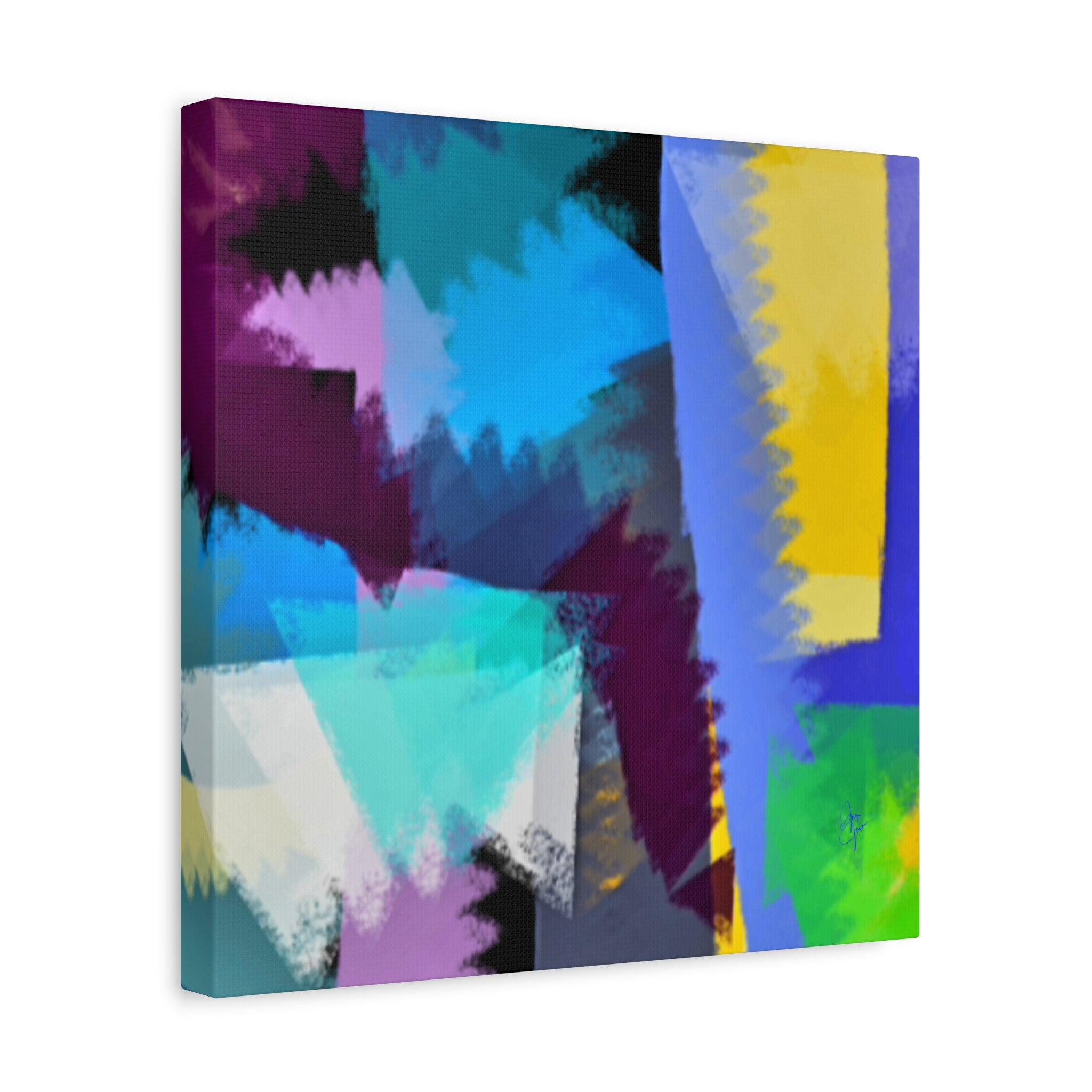 Abstract Color Burst Canvas Print — Vibrant Geometric Wall Art