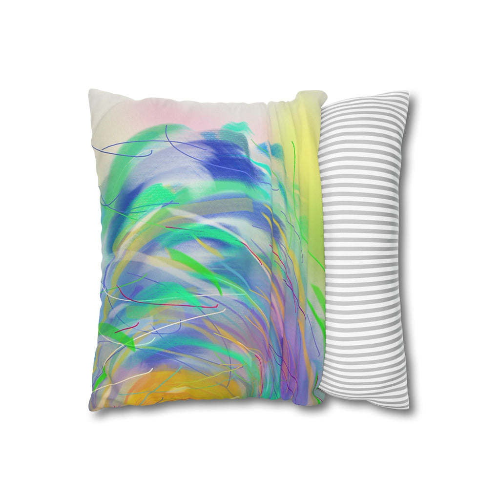 Abstract Pastel Feather Faux Suede Pillowcase