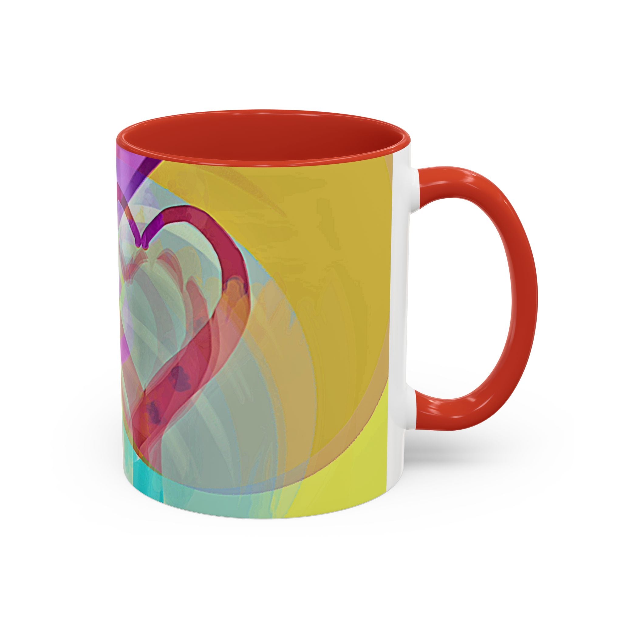 Colorful Heart Coffee Mug – Vibrant Abstract Love Accent Mug (11/15oz)