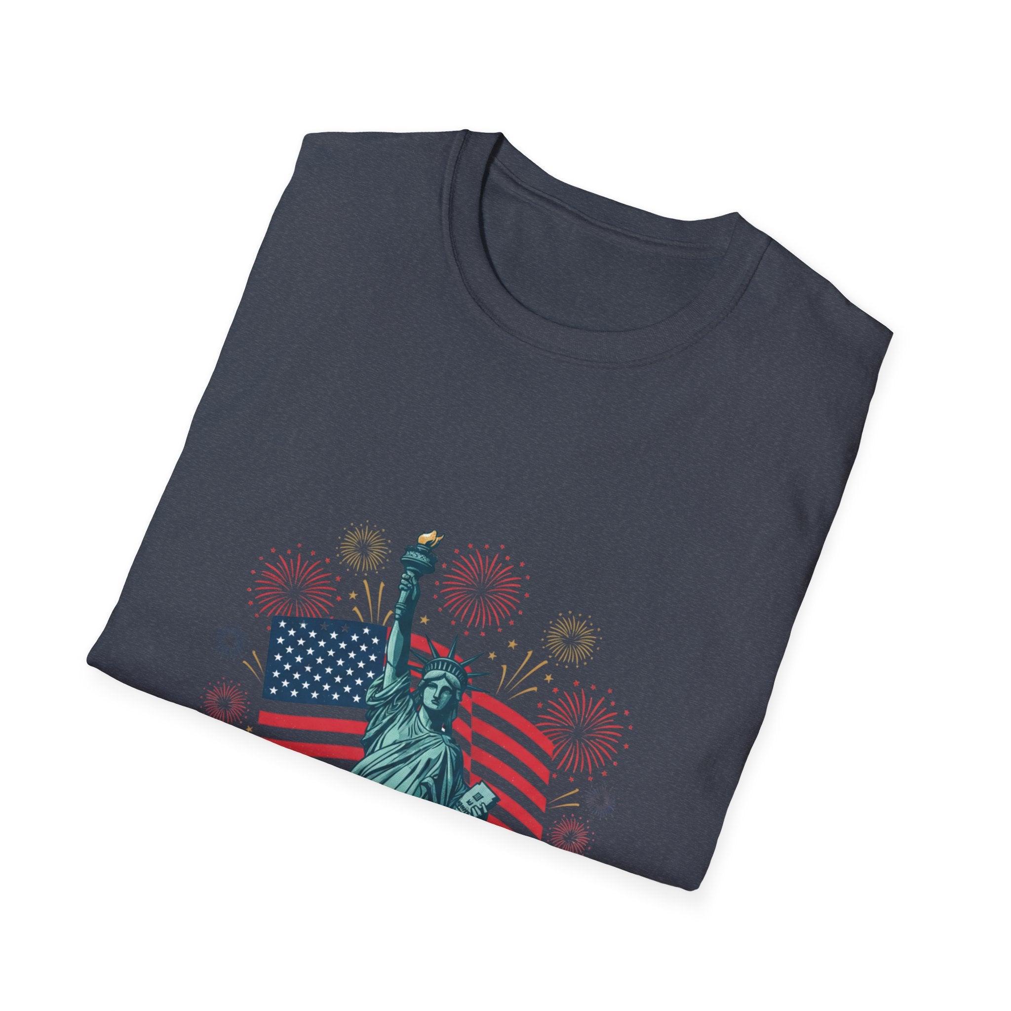 T-Shirt — "Happy 250th Birthday America" Statue of Liberty & Flag Patriotic Tee