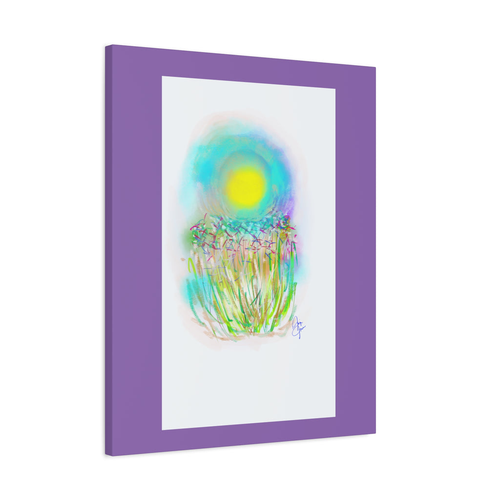 Sunlit Meadow Abstract Canvas Art — Bright Floral Wall Decor