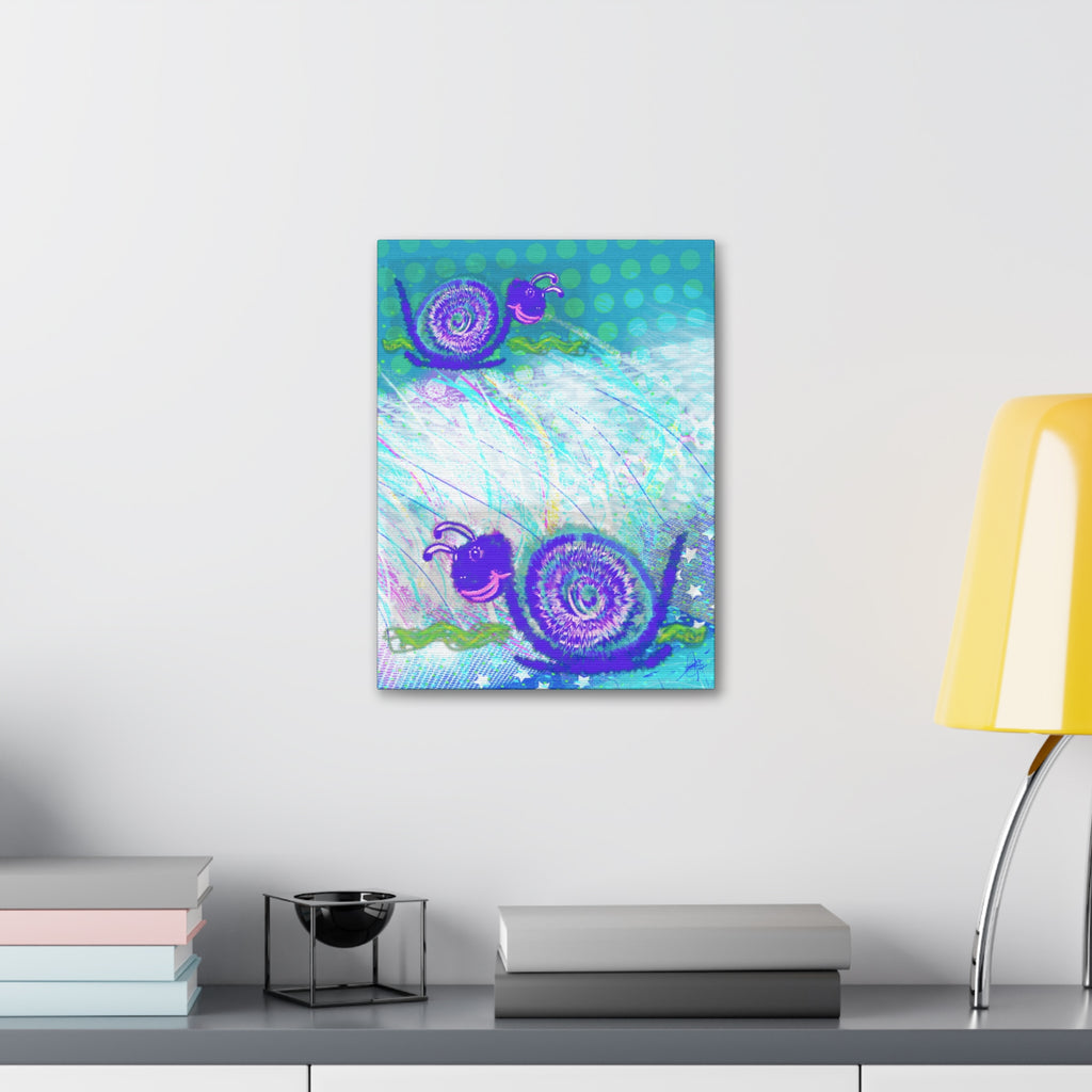 Cute Snail Nursery Wall Art Canvas – Stretched 1.5"