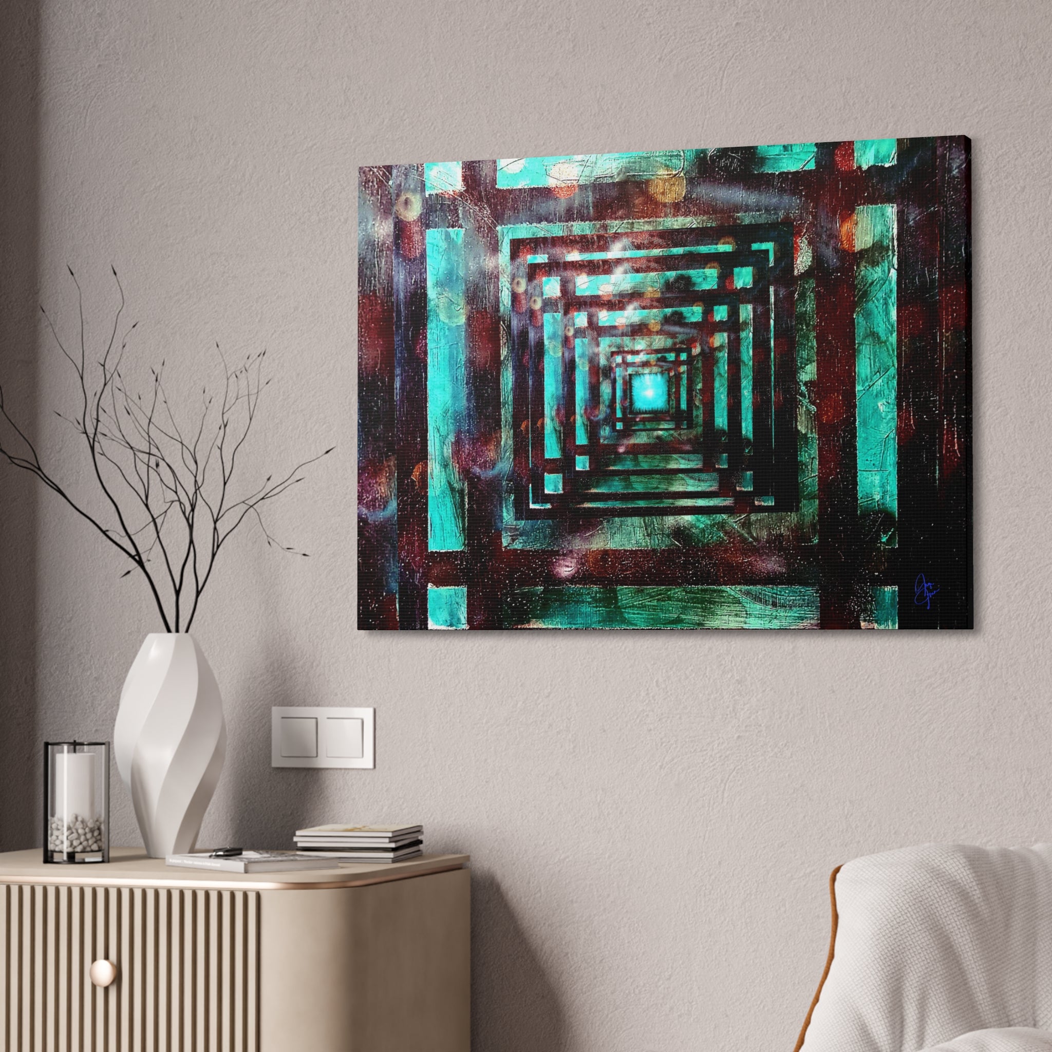 Inspirational Wall Art Canvas — "There's always a light at the end of the tunnel"
