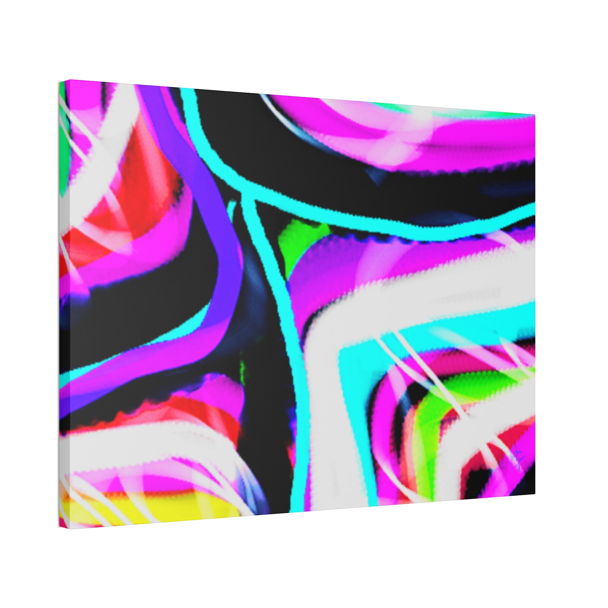 Abstract Neon Wave Canvas