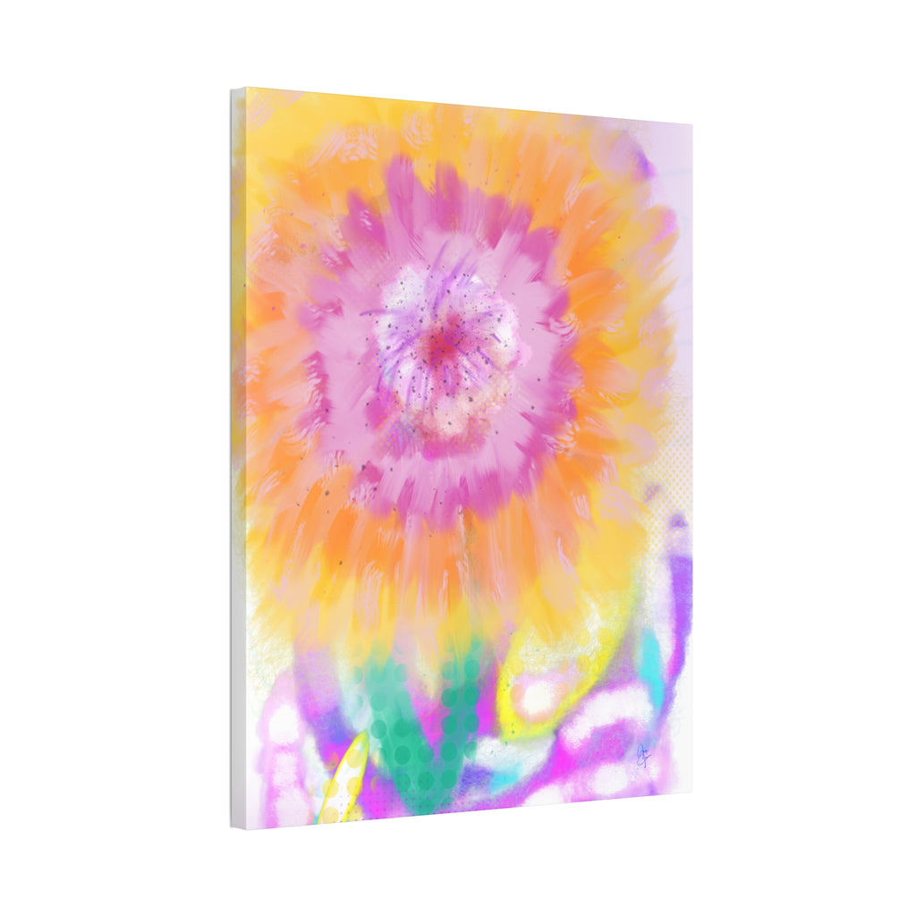 Vibrant Sunburst Floral Canvas