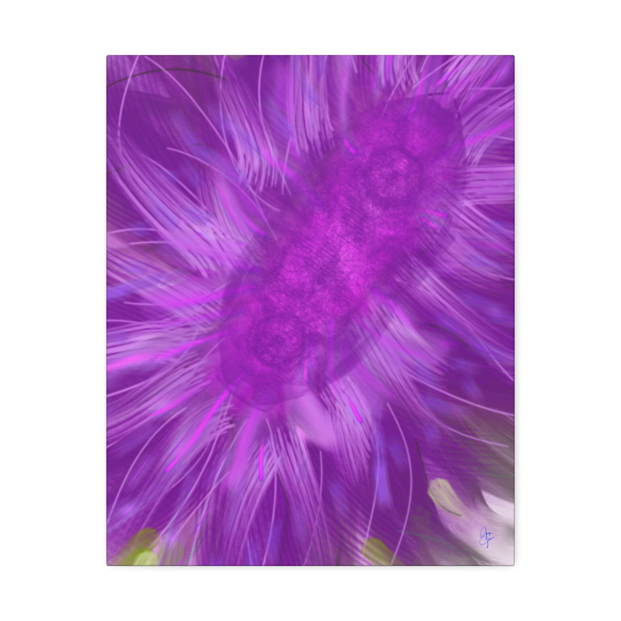 Purple Floral Burst Canvas Print – Abstract Flower Wall Art (Stretched 1.5")