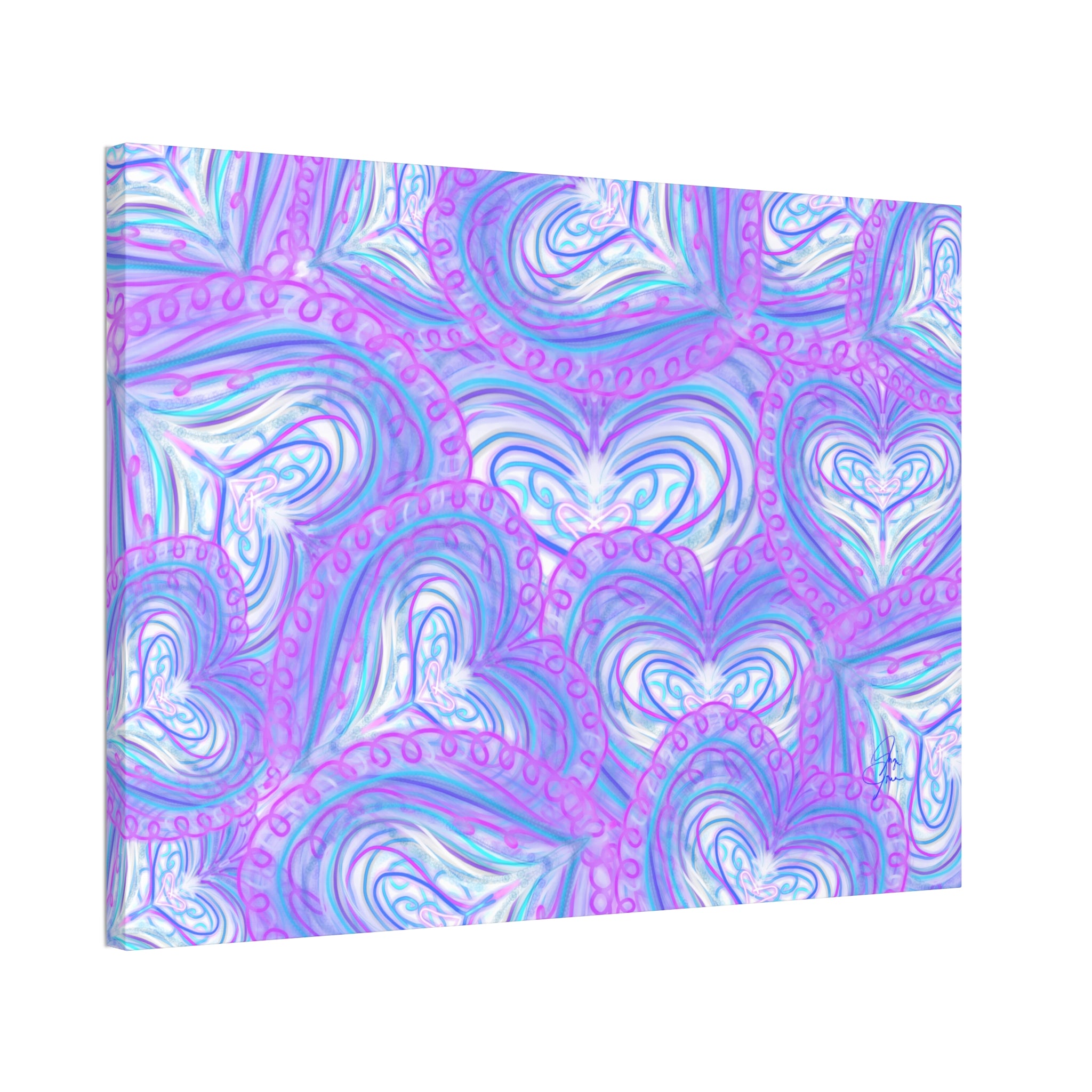 Pastel Heart Swirl Canvas Print — Stretched 1.5"