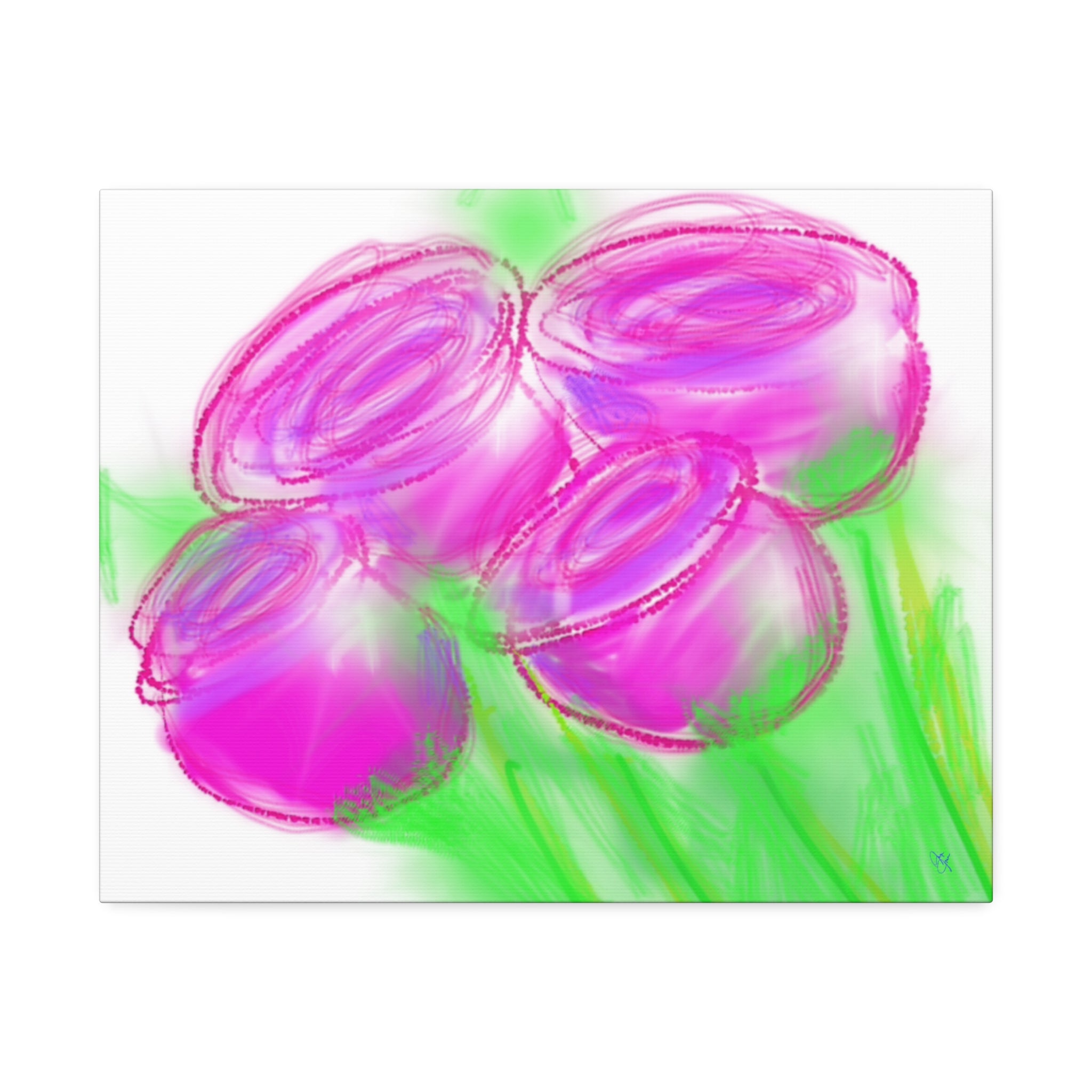 Pink Bloom Abstract Canvas