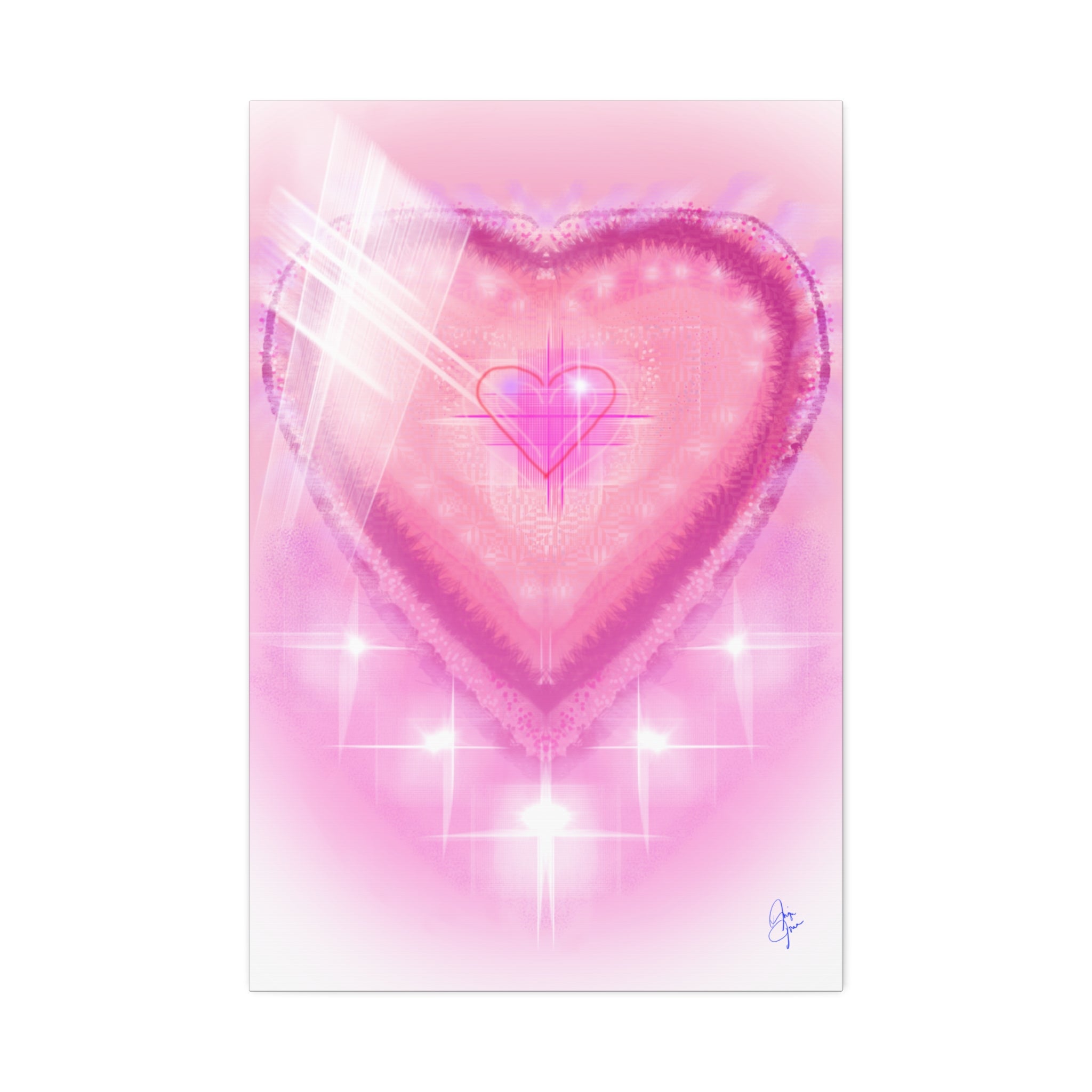 Pink Heart Canvas Wall Art — Romantic Valentine’s Decor