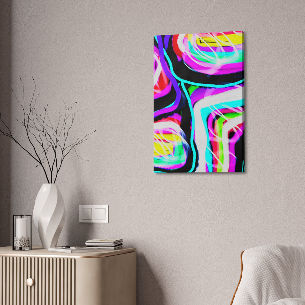 Abstract Neon Wave Canvas