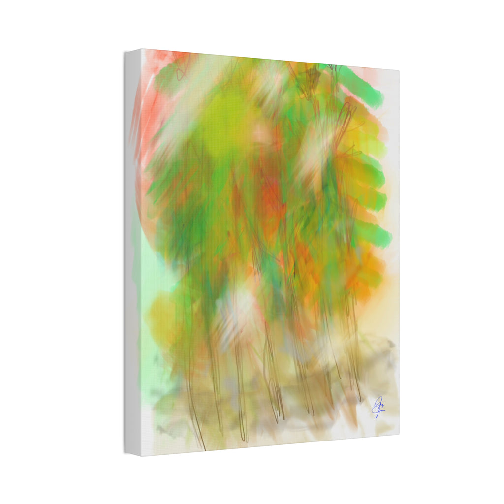 Abstract Green Forest Canvas — Stretched Wall Art
