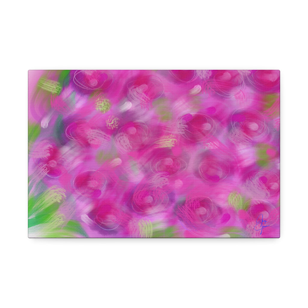 Pink Floral Abstract Canvas Print — Stretched 1.5" Wall Art